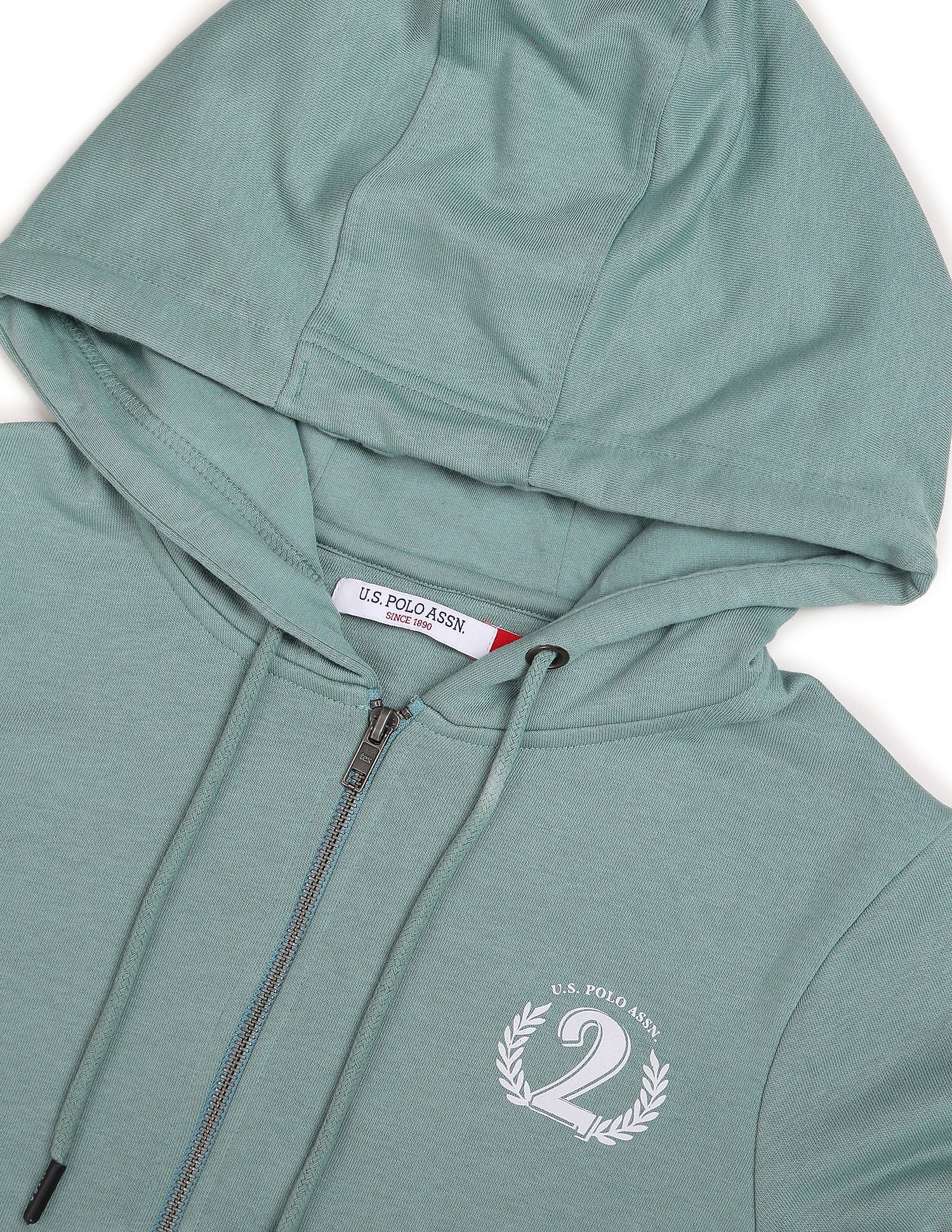 Brand Print Hooded Sweatshirt Teal - U.S. POLO ASSN. | Large