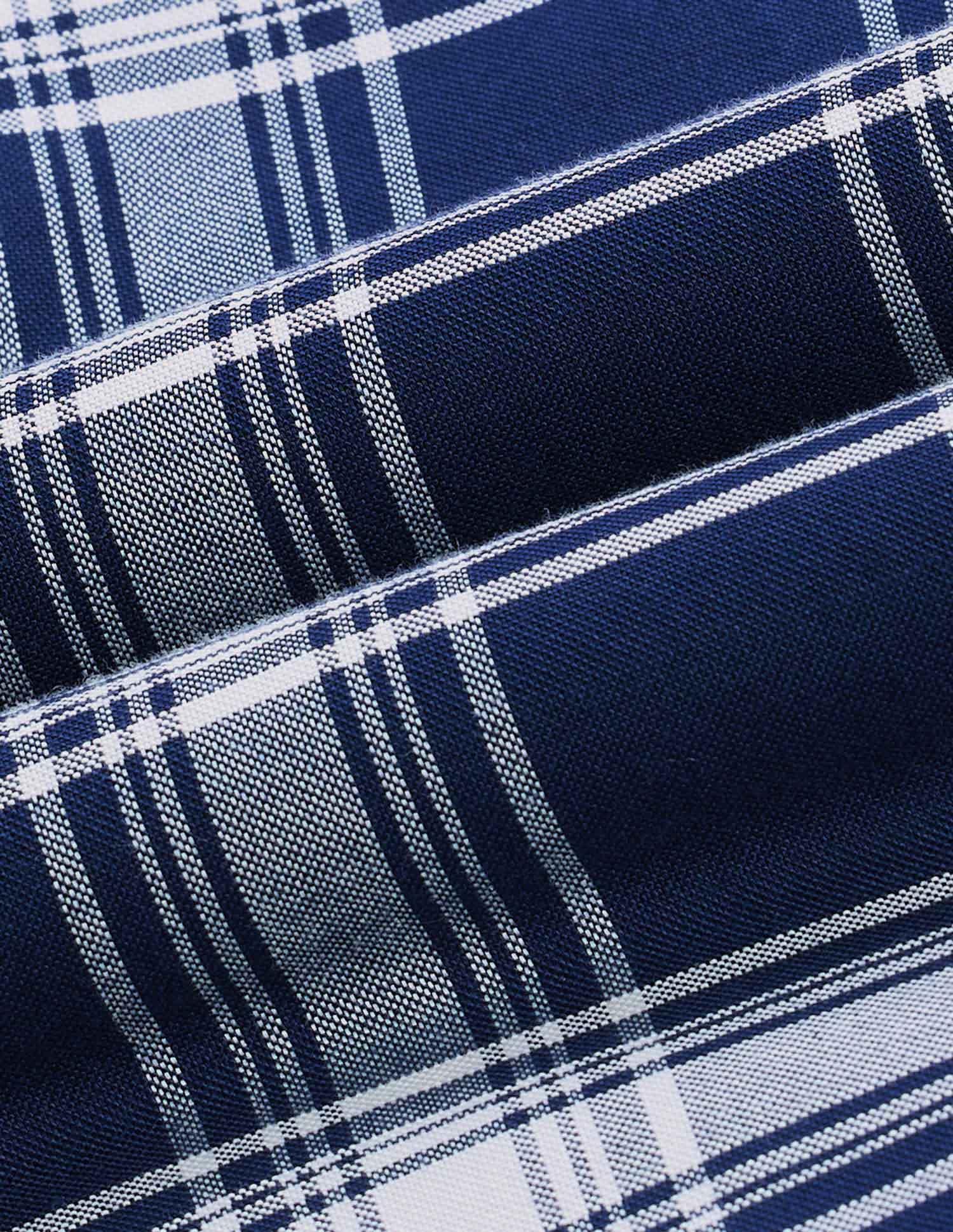 Tailored Fit Grid Tattersall Checked Shirt Navy - U.S. POLO ASSN. | Large