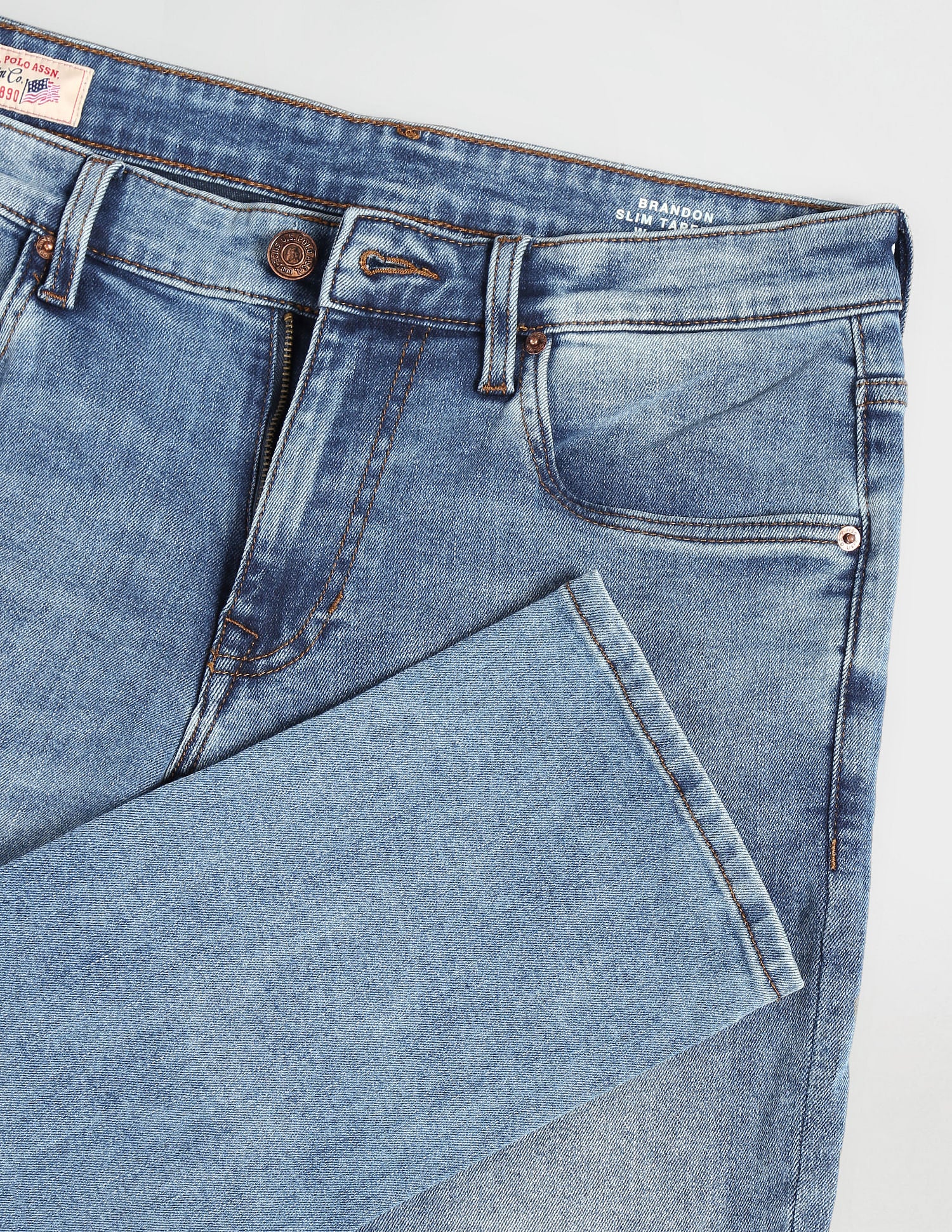 Brandon Slim Tapered Stone Wash Jeans Blue - U.S. POLO ASSN. | Large