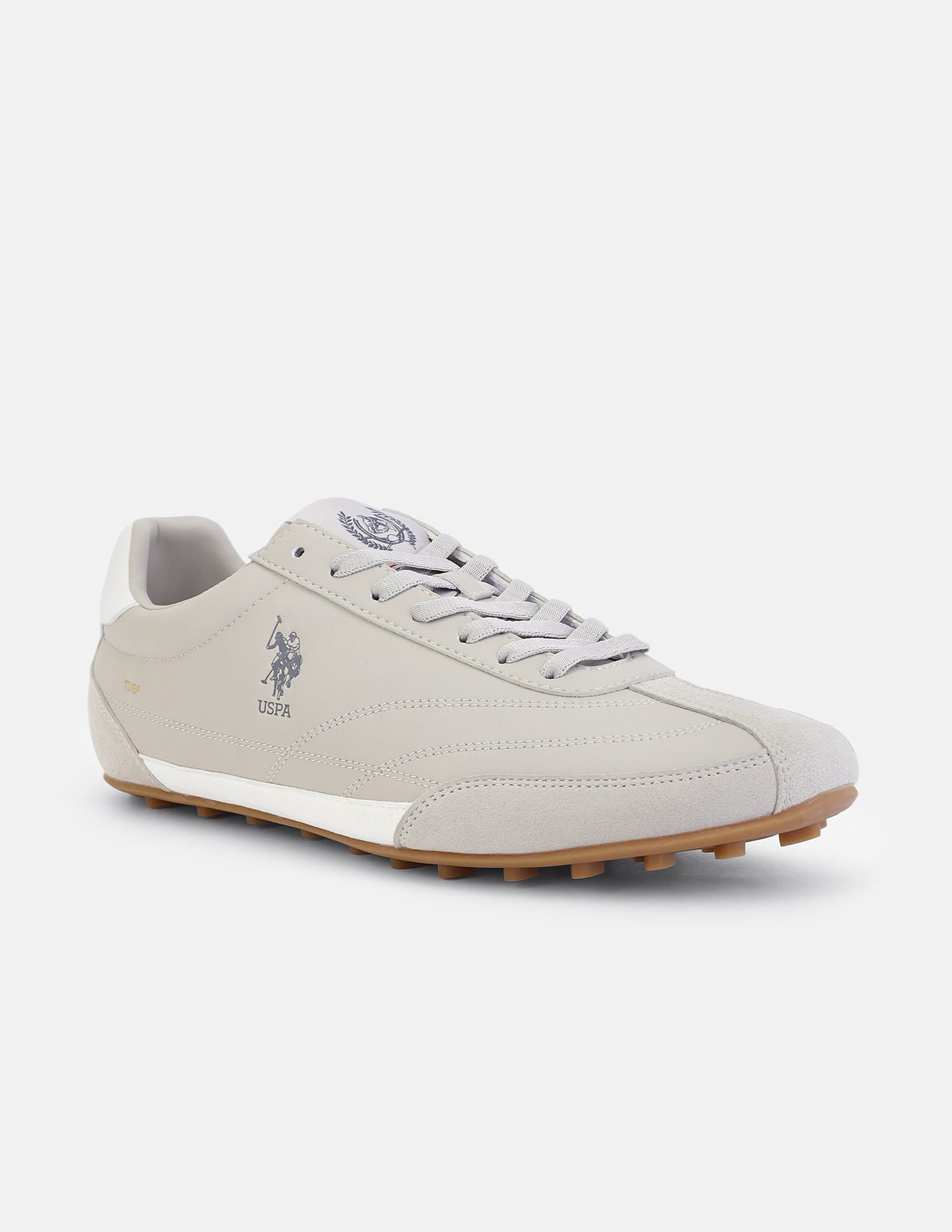 Round Toe Suede Turf Sneakers Light Beige - U.S. Polo Assn. India | Large