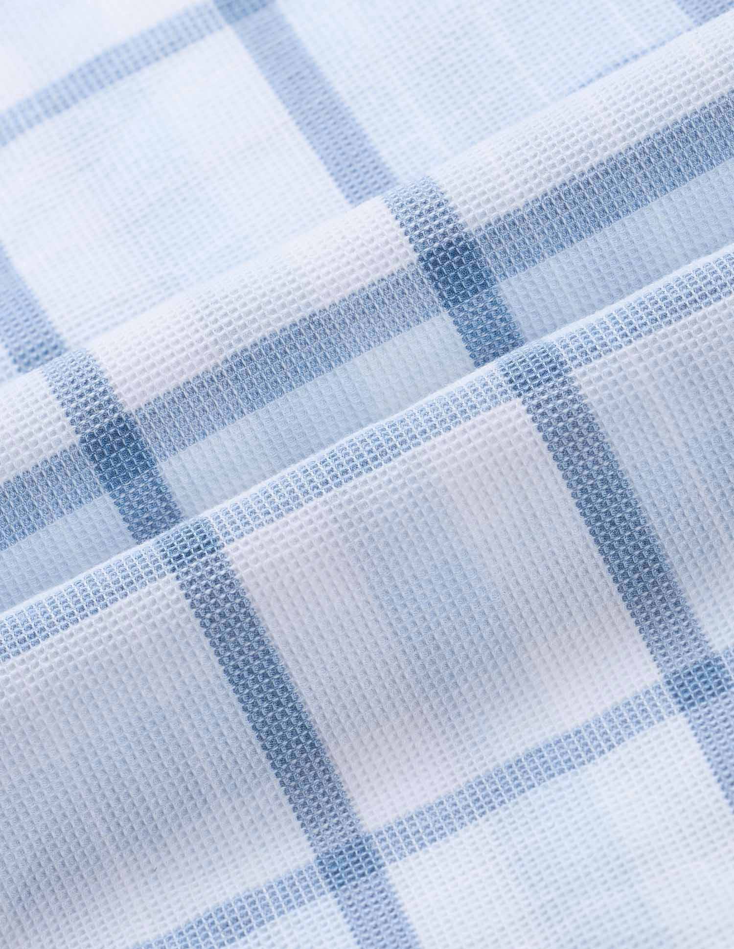Windowpane Checked Regular Fit Shirt Light Indigo - U.S. Polo Assn. India | Large