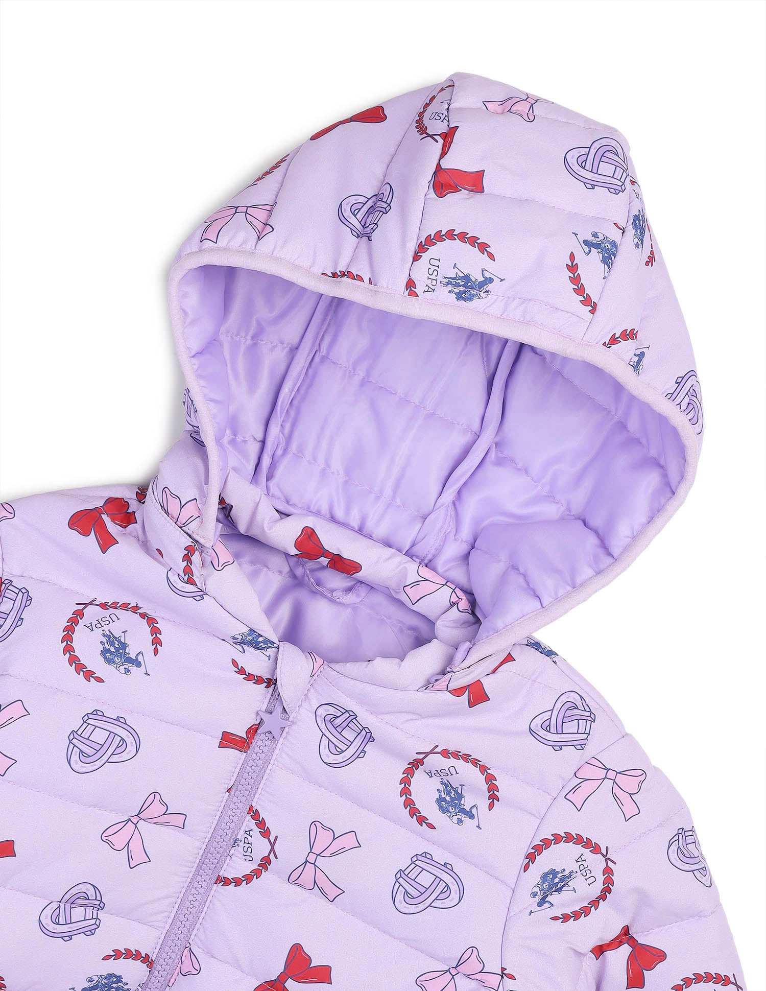 Graphic Printed Puffer Jacket Lilac - U.S. POLO ASSN. | Large