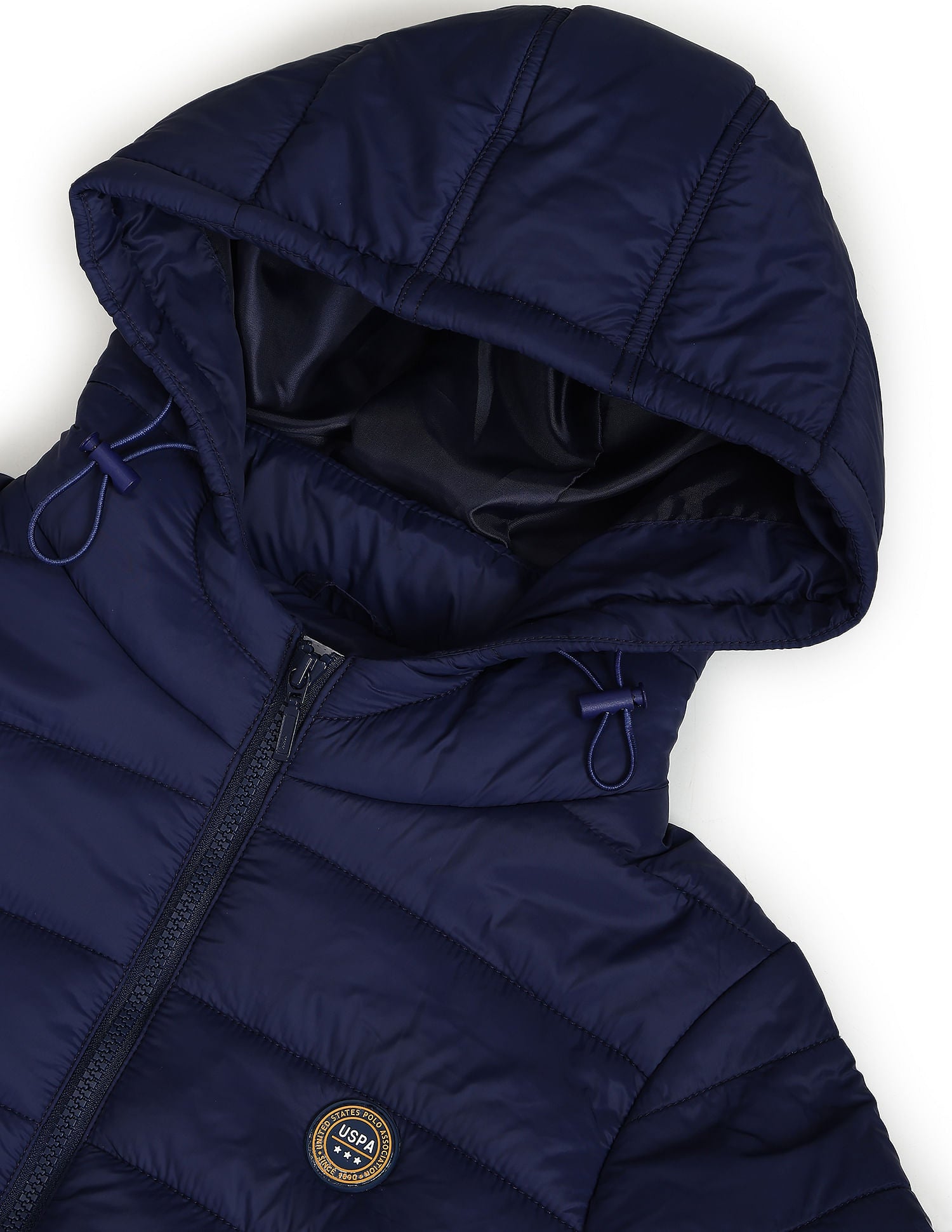 Nylon Hooded Puffer Jacket Navy - U.S. Polo Assn. India | Large