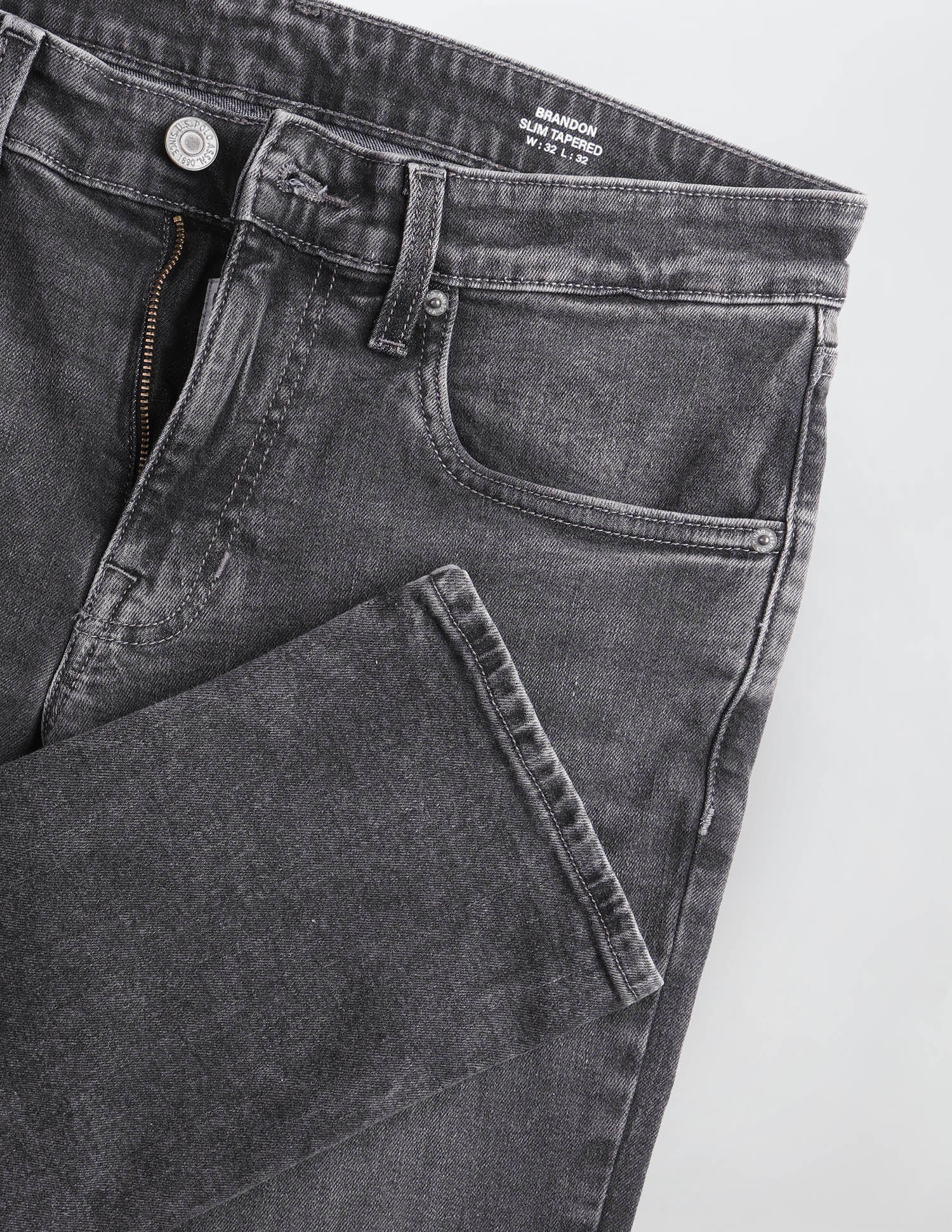 Brandon Slim Tapered Fit Grey Jeans Grey - U.S. Polo Assn. India | Large