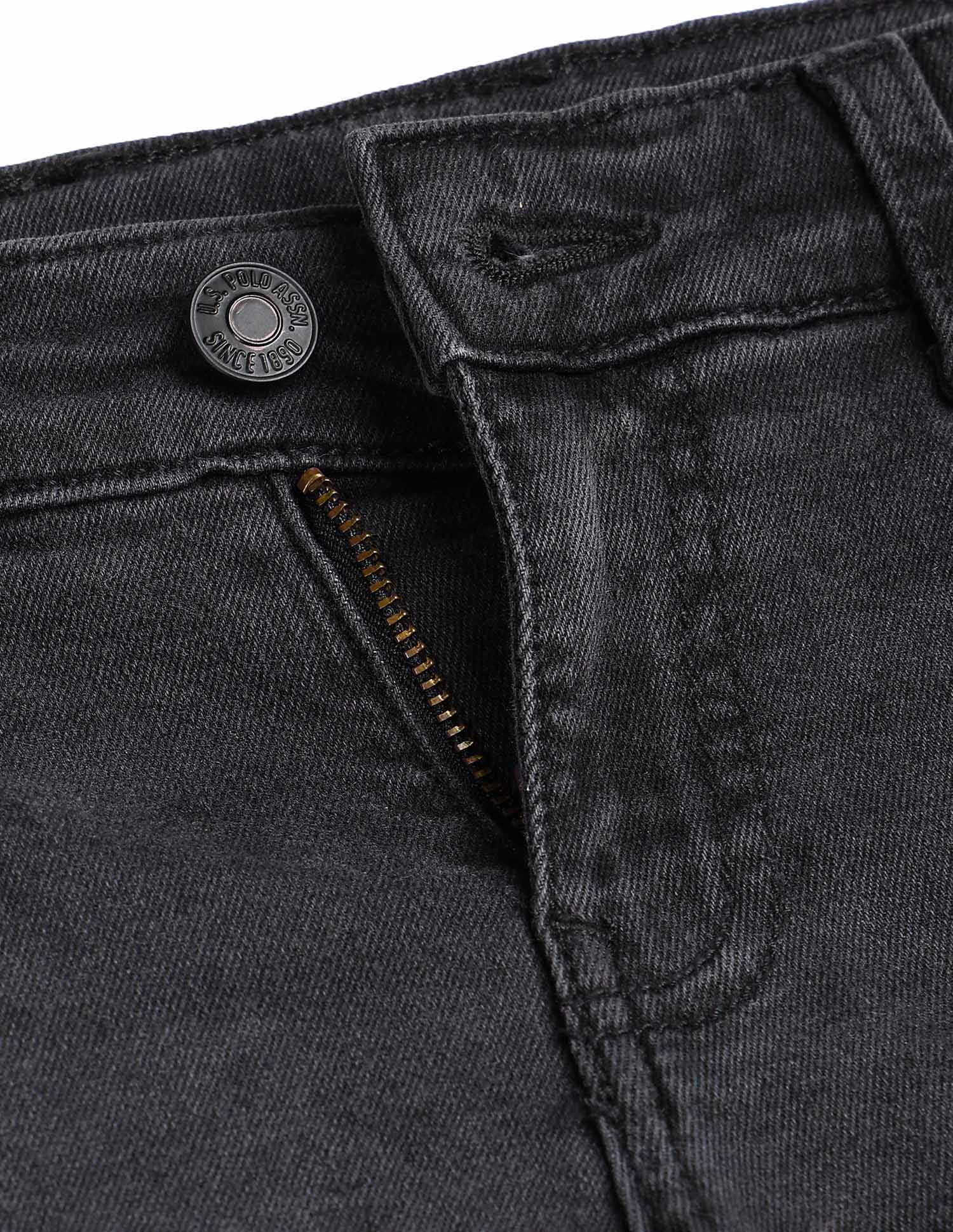 Boys Stone Washed Relaxed Fit Jeans Black - U.S. POLO ASSN. | Large