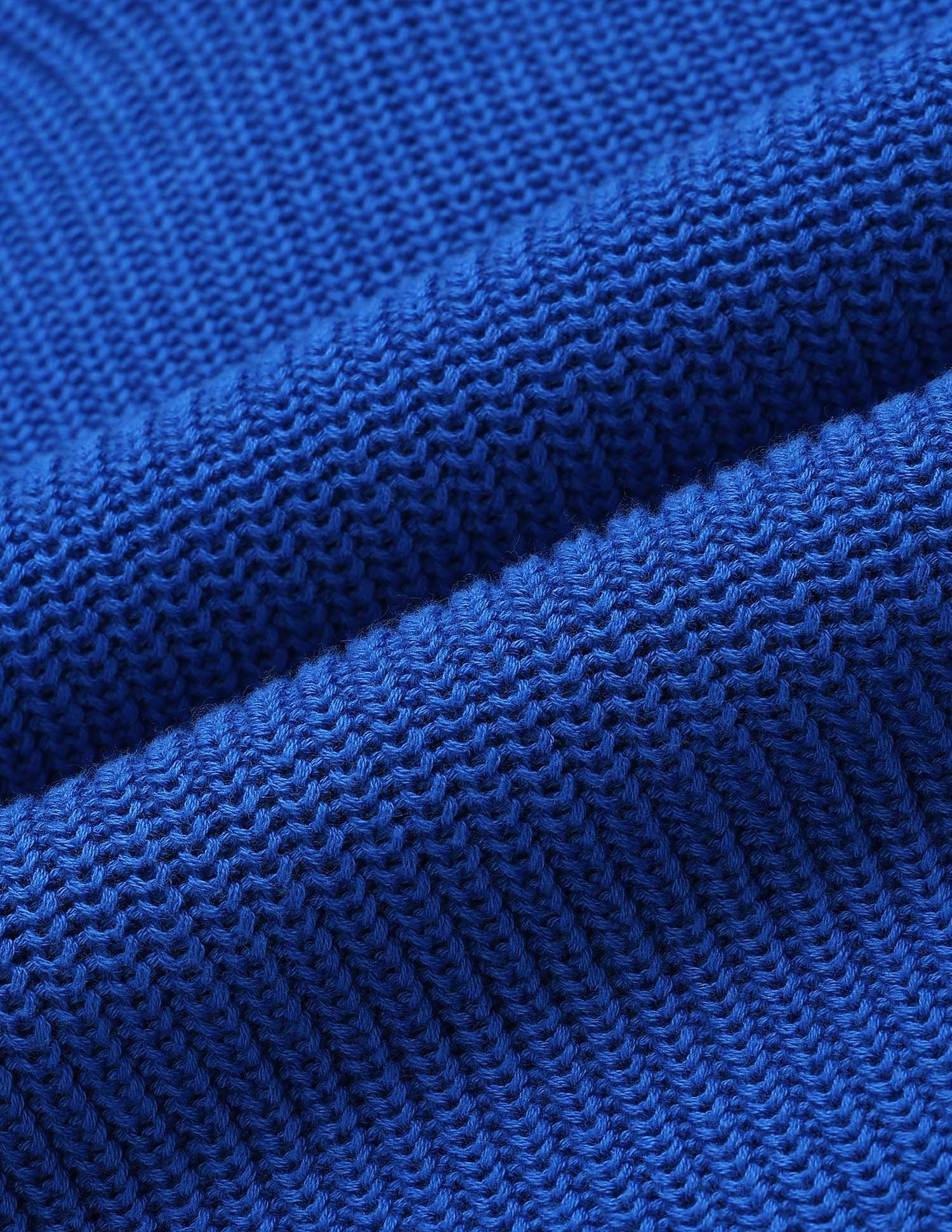 Drop Shoulder Fit Solid Sweater Blue - U.S. POLO ASSN. | Large