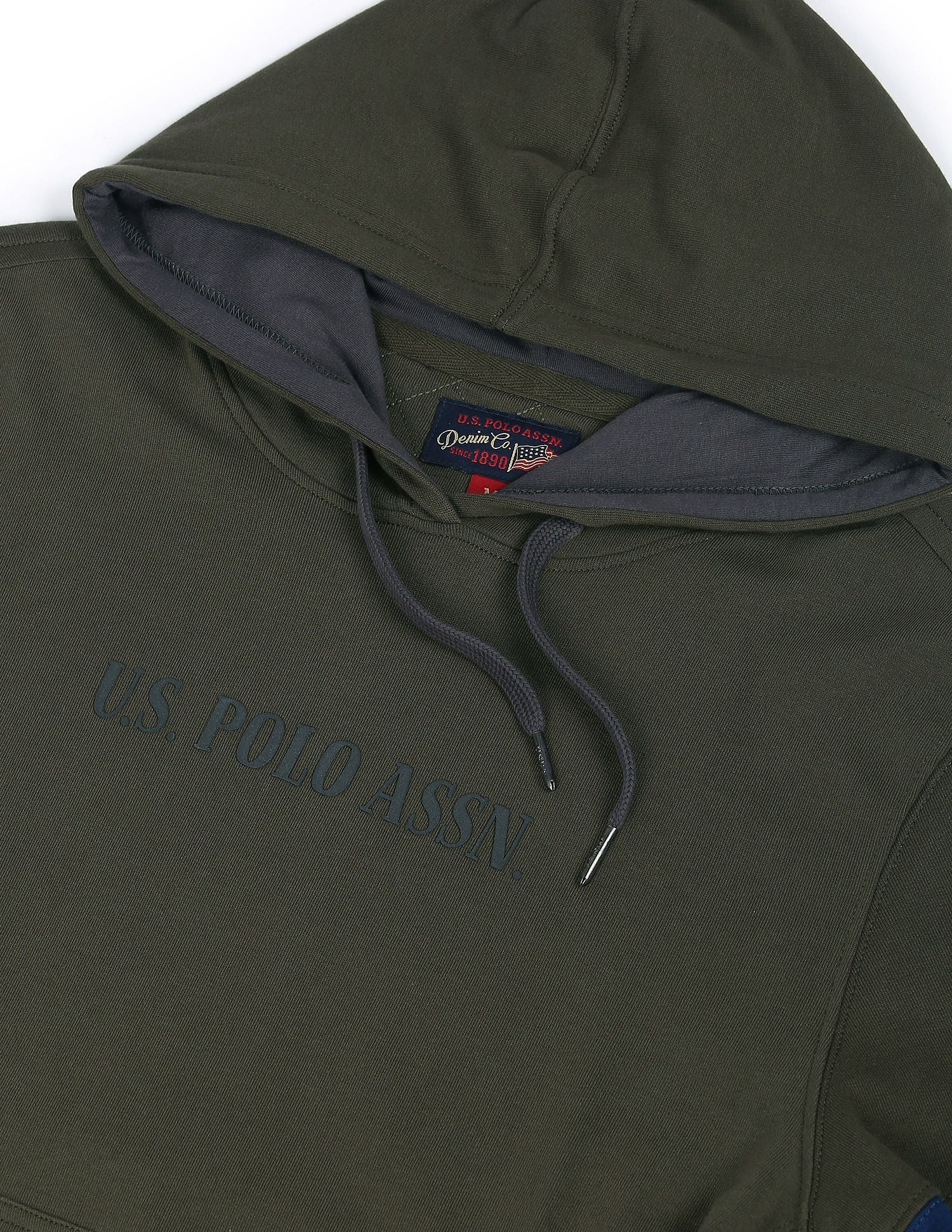 Terry Hooded Sweatshirt Olive - U.S. Polo Assn. India | Large