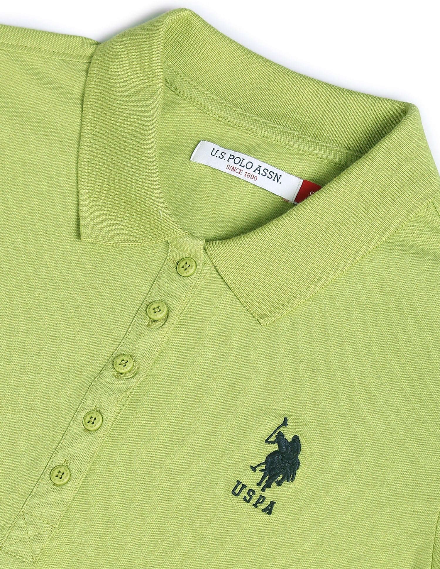 Solid Pique Polo Shirt Light Green - U.S. POLO ASSN. | Large