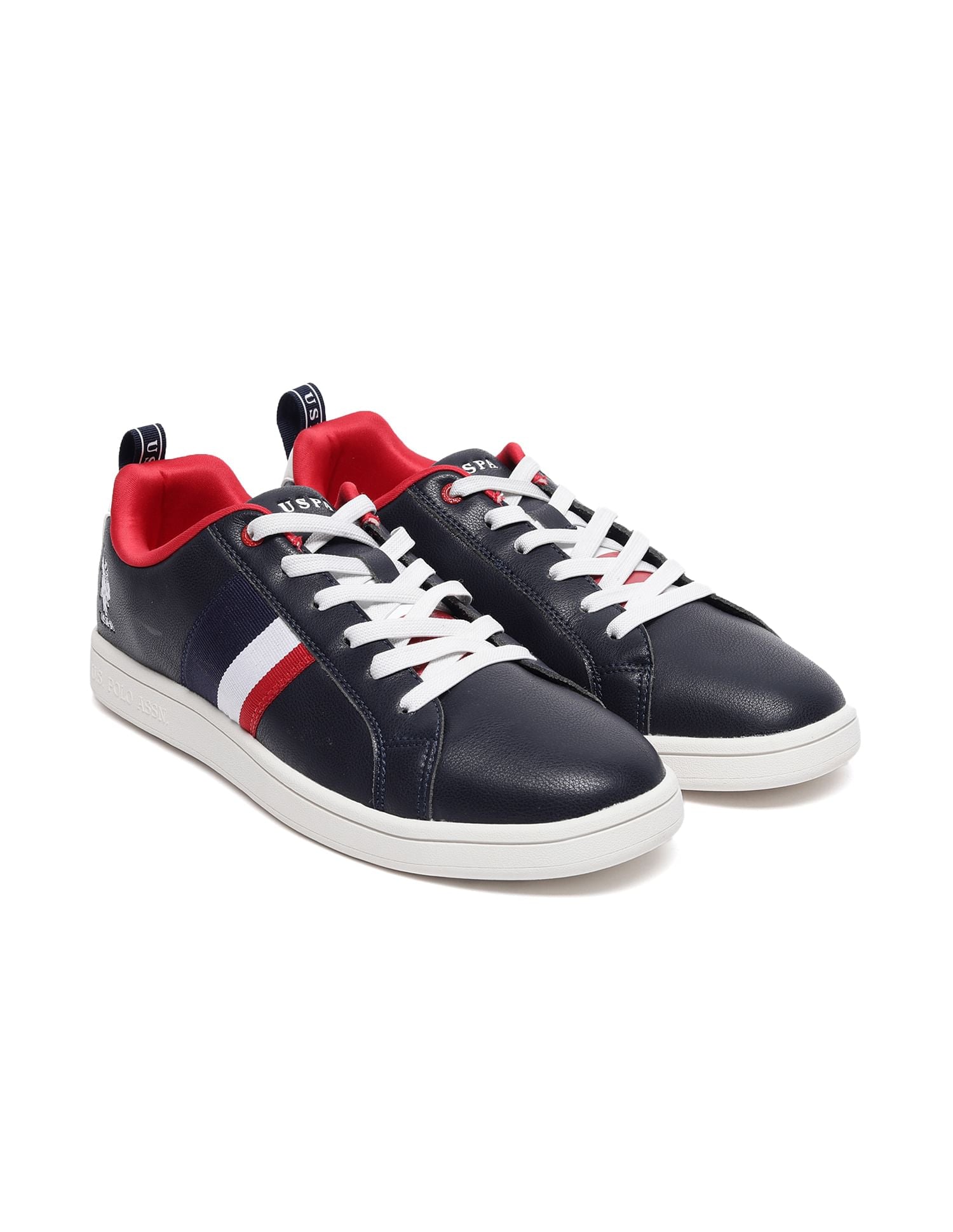 Striped Panelled Lace Up Lenart Sneakers Navy - U.S. Polo Assn. India | Large