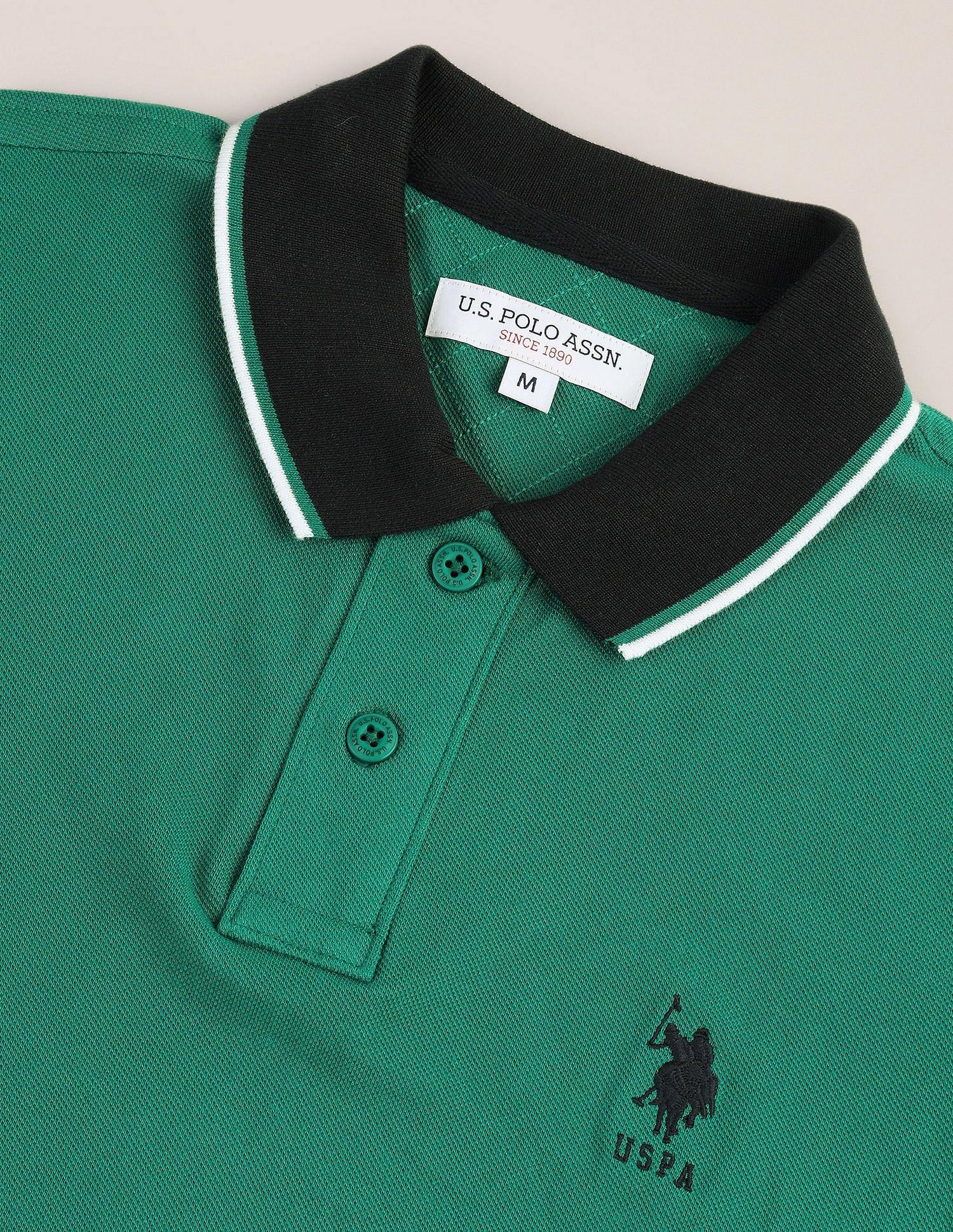 Slim Fit Short Sleeve Polo Shirt Green - U.S. POLO ASSN. | Large