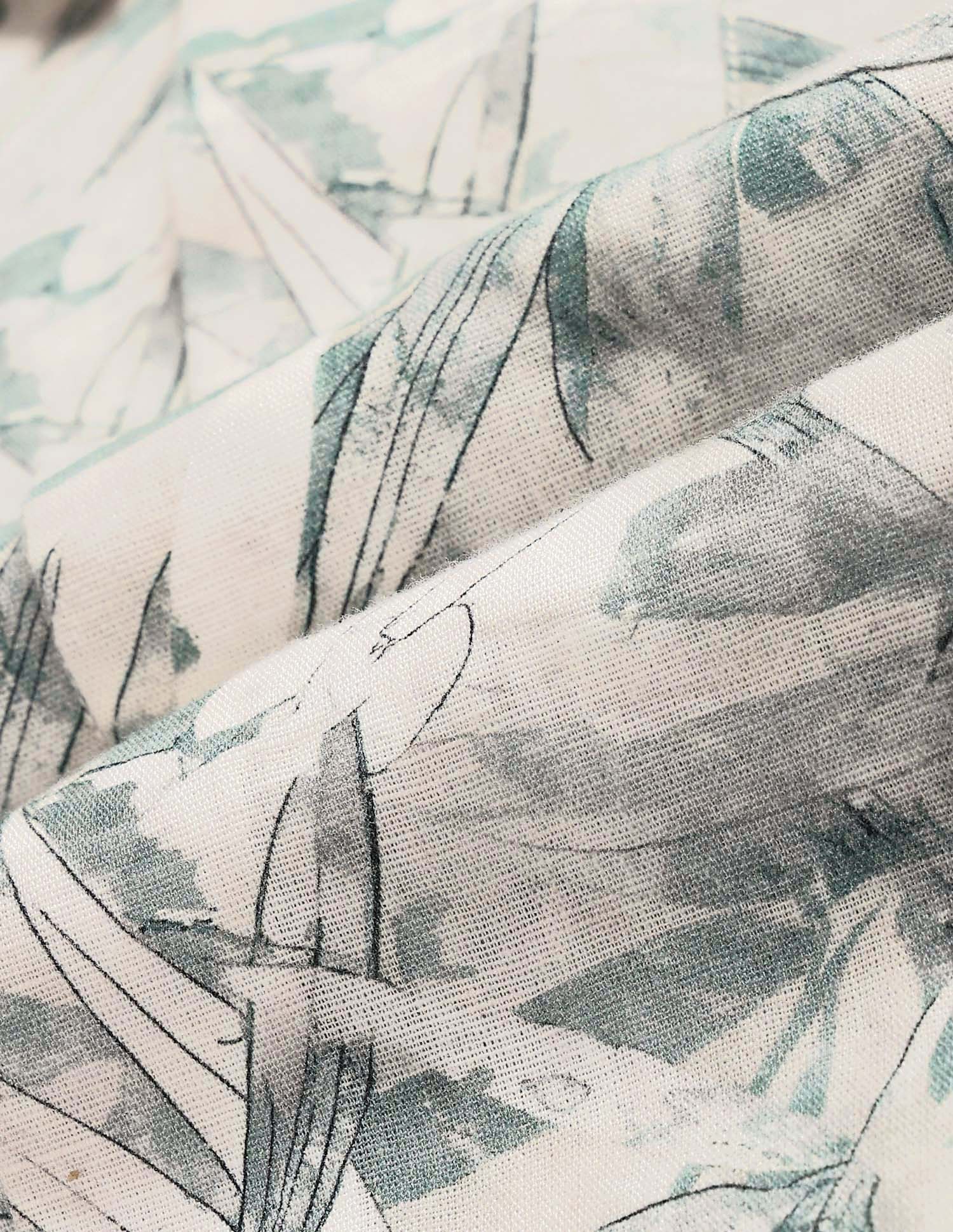 Tropical Printed Tailored Fit Shirt Green - U.S. POLO ASSN. | Large