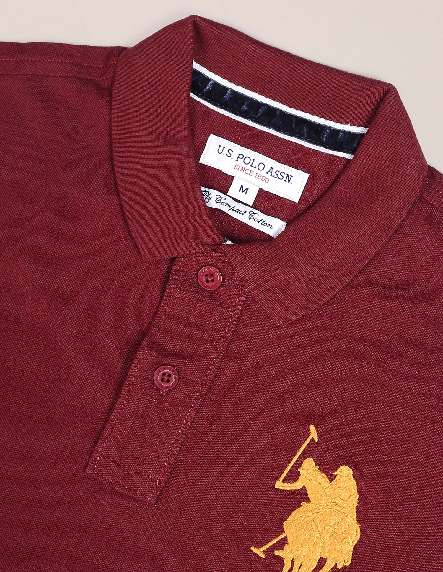 Men Maroon Cotton Solid Polo Shirt – Polo India