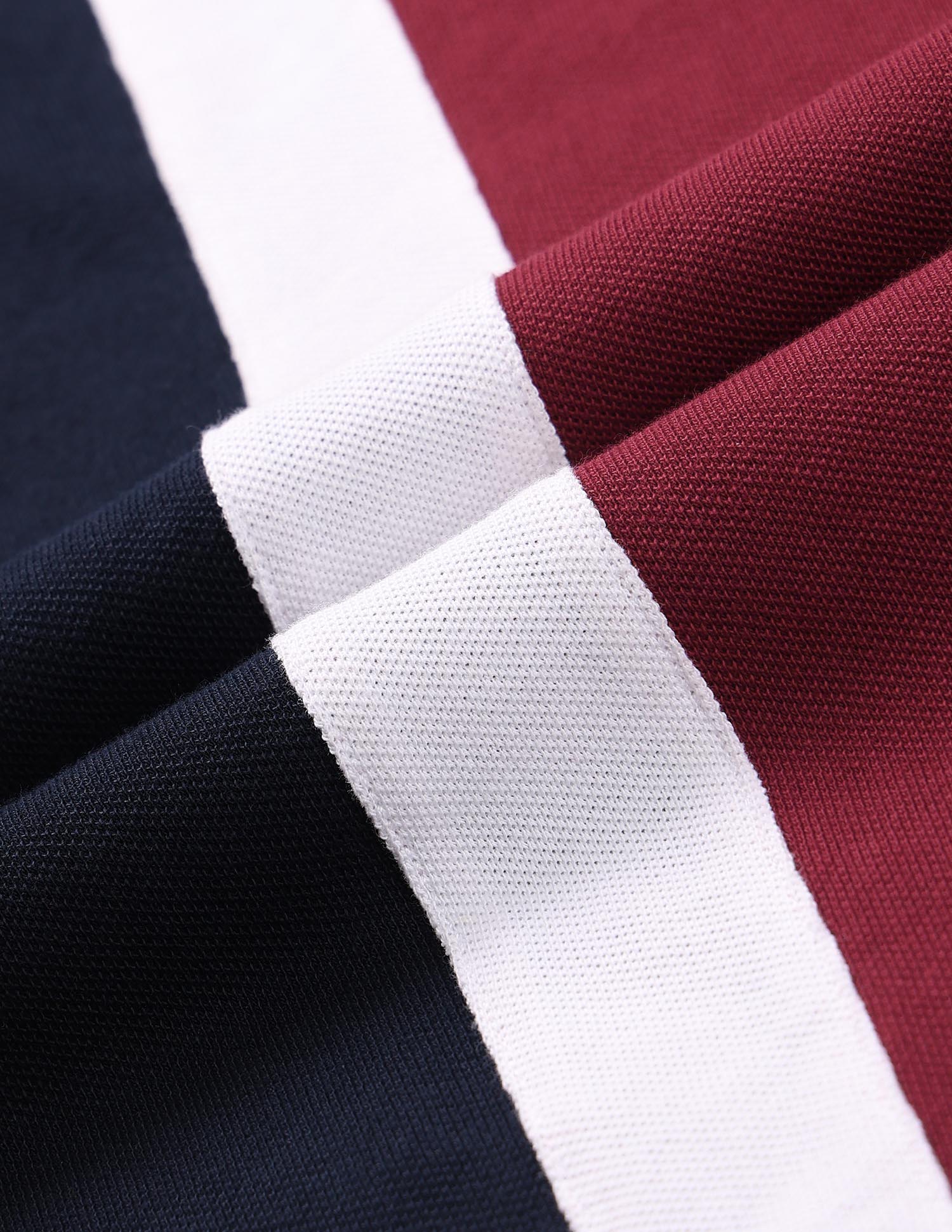 Colour Block Zipper Polo Shirt Maroon - U.S. POLO ASSN. | Large