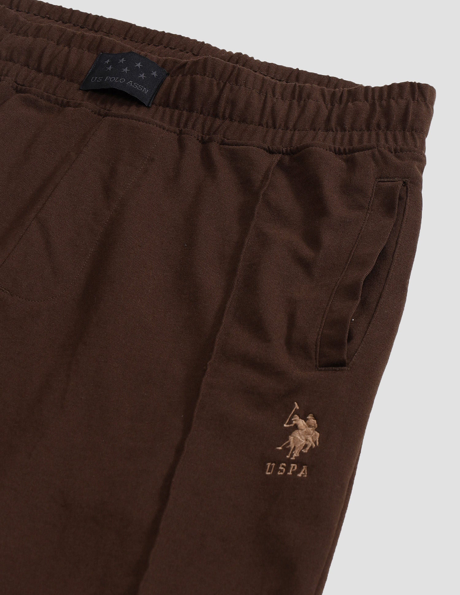 Solid Comfort Fit OJ006 Lounge Joggers - Pack Of 1 Brown Tint - U.S. POLO ASSN. | Large