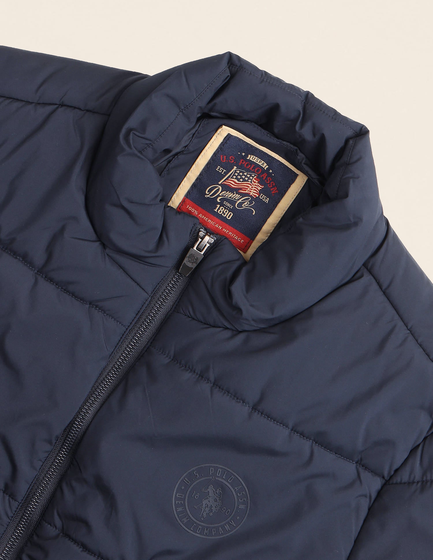 Solid High Neck Jacket Navy - U.S. Polo Assn. India | Large