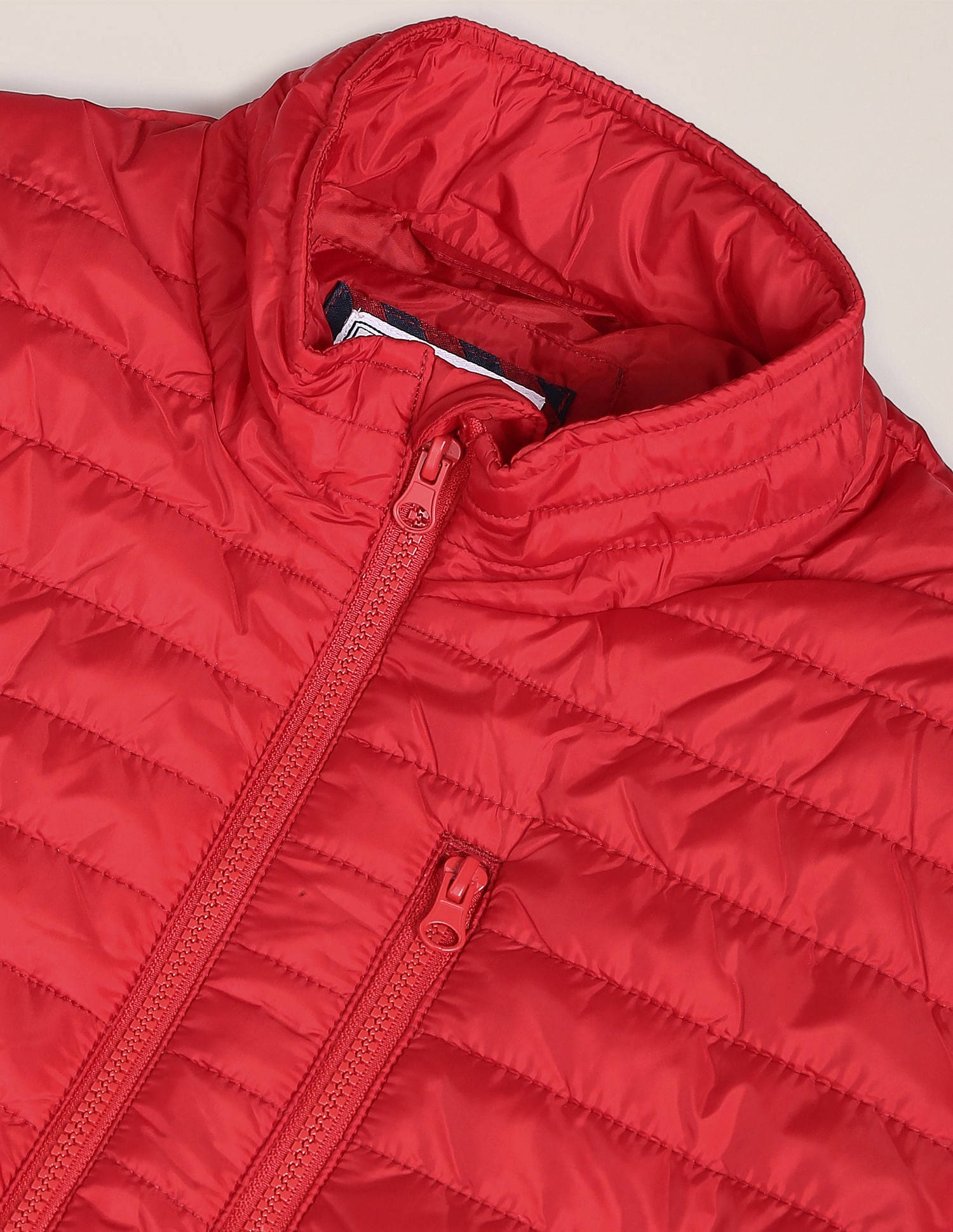 Solid Polyester Puffer Jacket Red - U.S. Polo Assn. India | Large