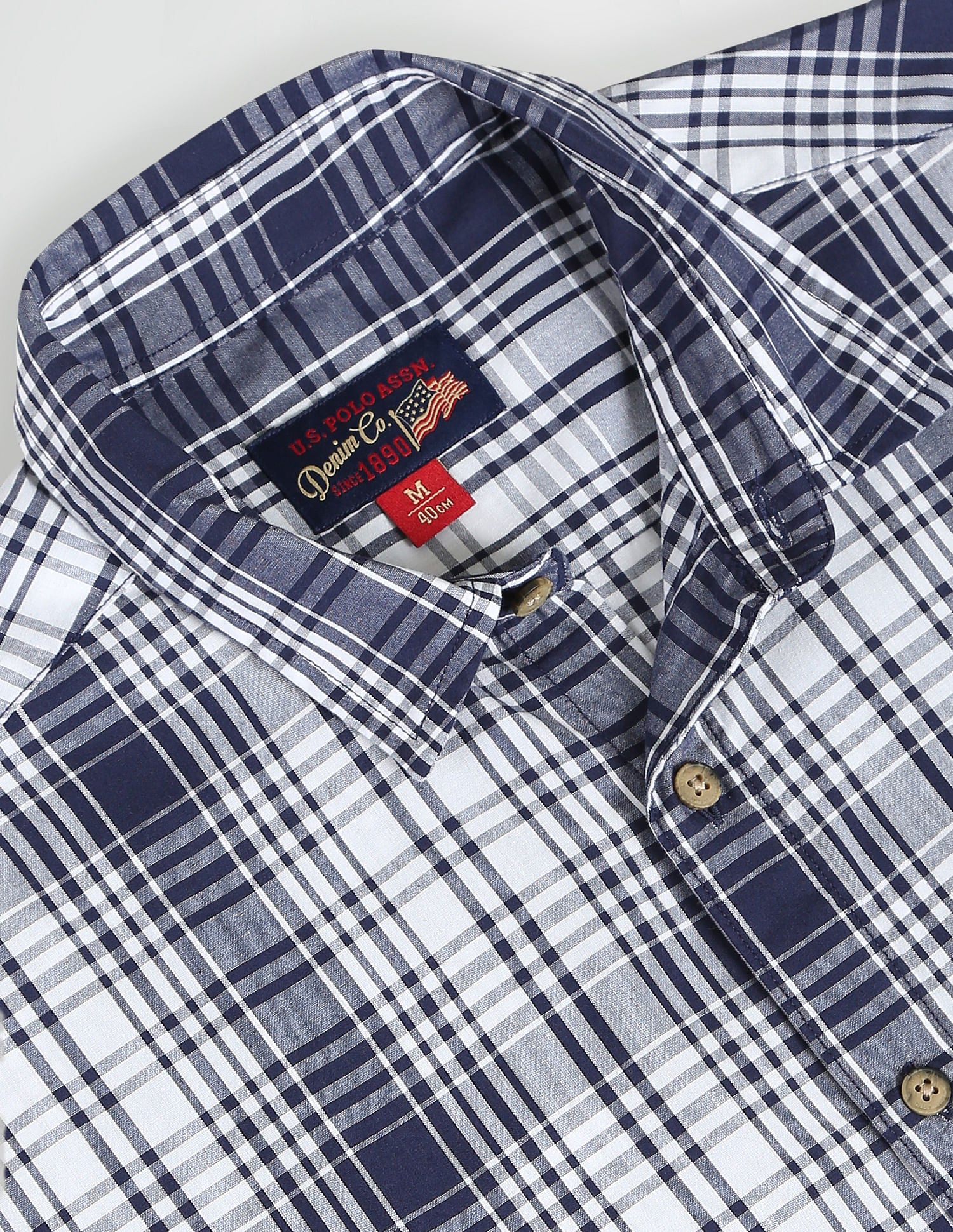 Tartan Check Oxford Shirt Navy - U.S. Polo Assn. India | Large