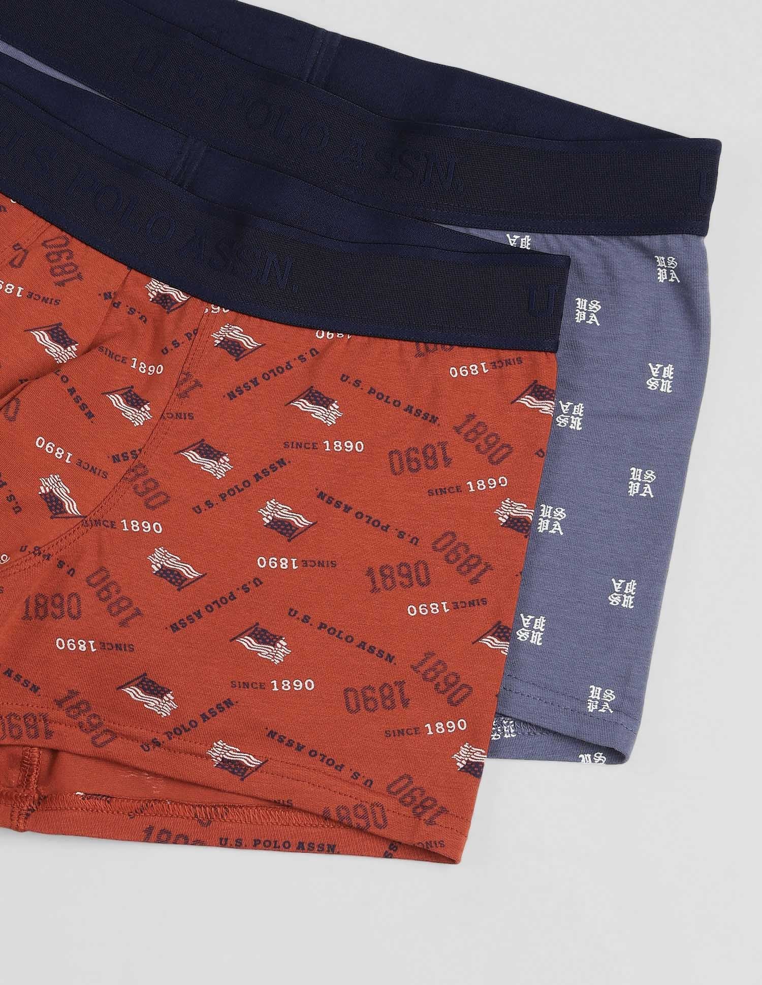 Brand Printed OET16 Trunks - Pack Of 2 Grisaille and Picante - U.S. POLO ASSN. | Large