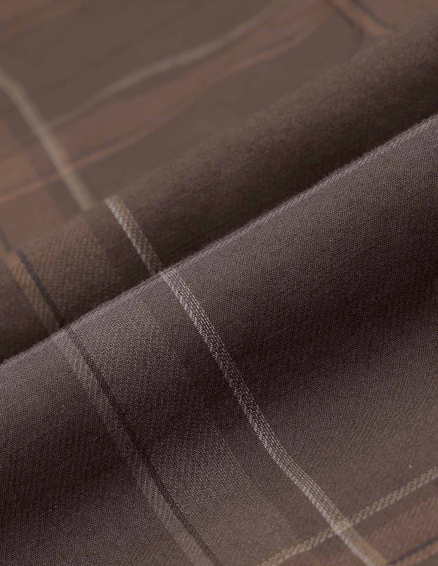 Grid Tattersall Checked Pure Cotton Shirt Dark Brown - U.S. POLO ASSN. | Large