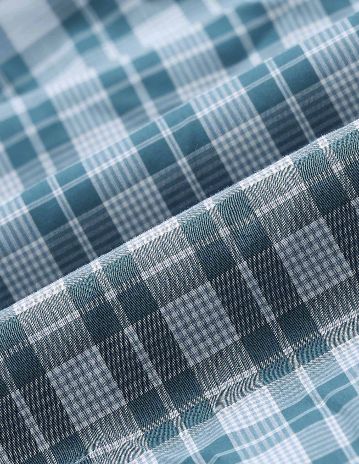 Tailored Fit Plaid Checked Shirt Teal - U.S. Polo Assn. India | Large