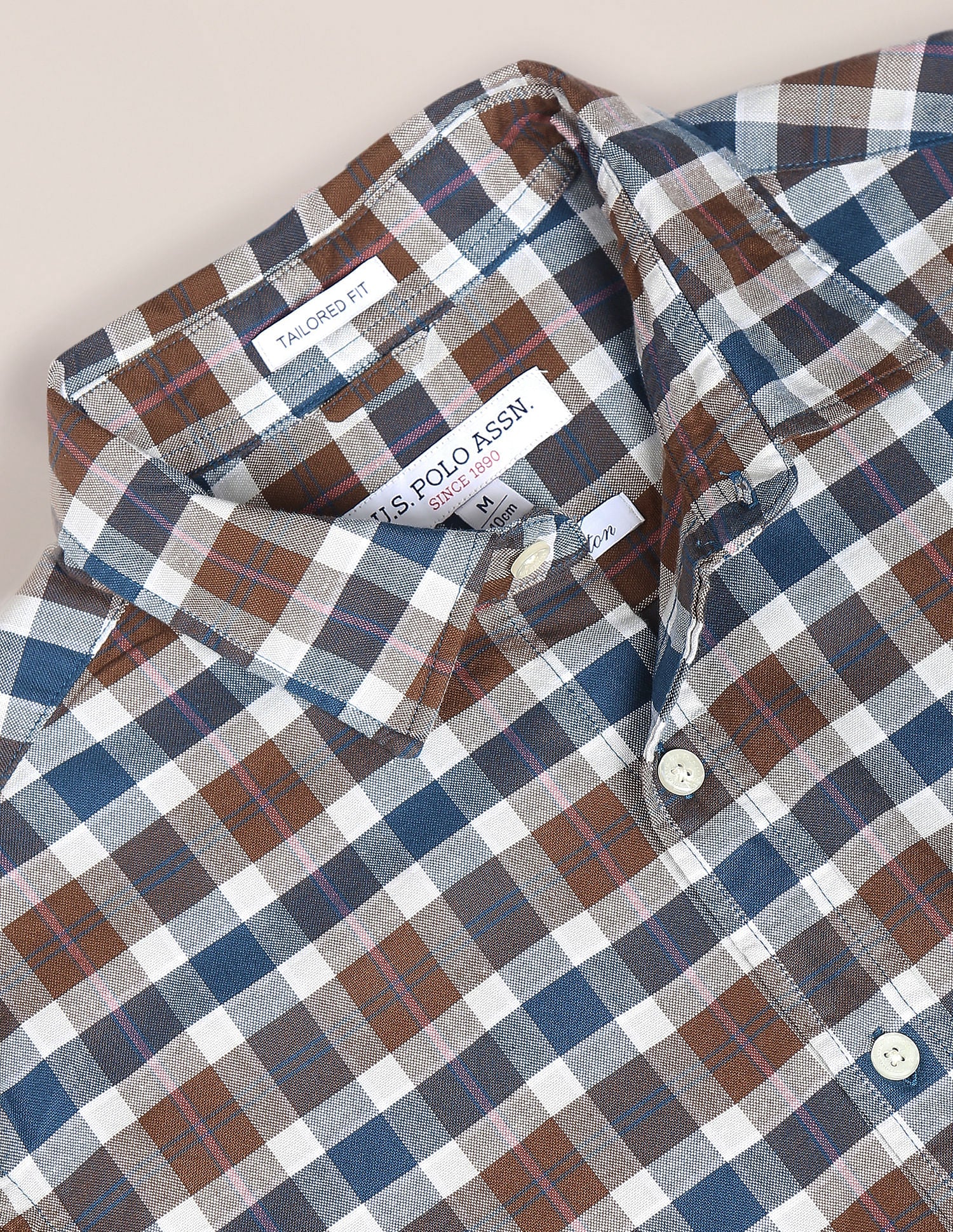 Plaid Check Cotton Shirt Teal - U.S. Polo Assn. India | Large