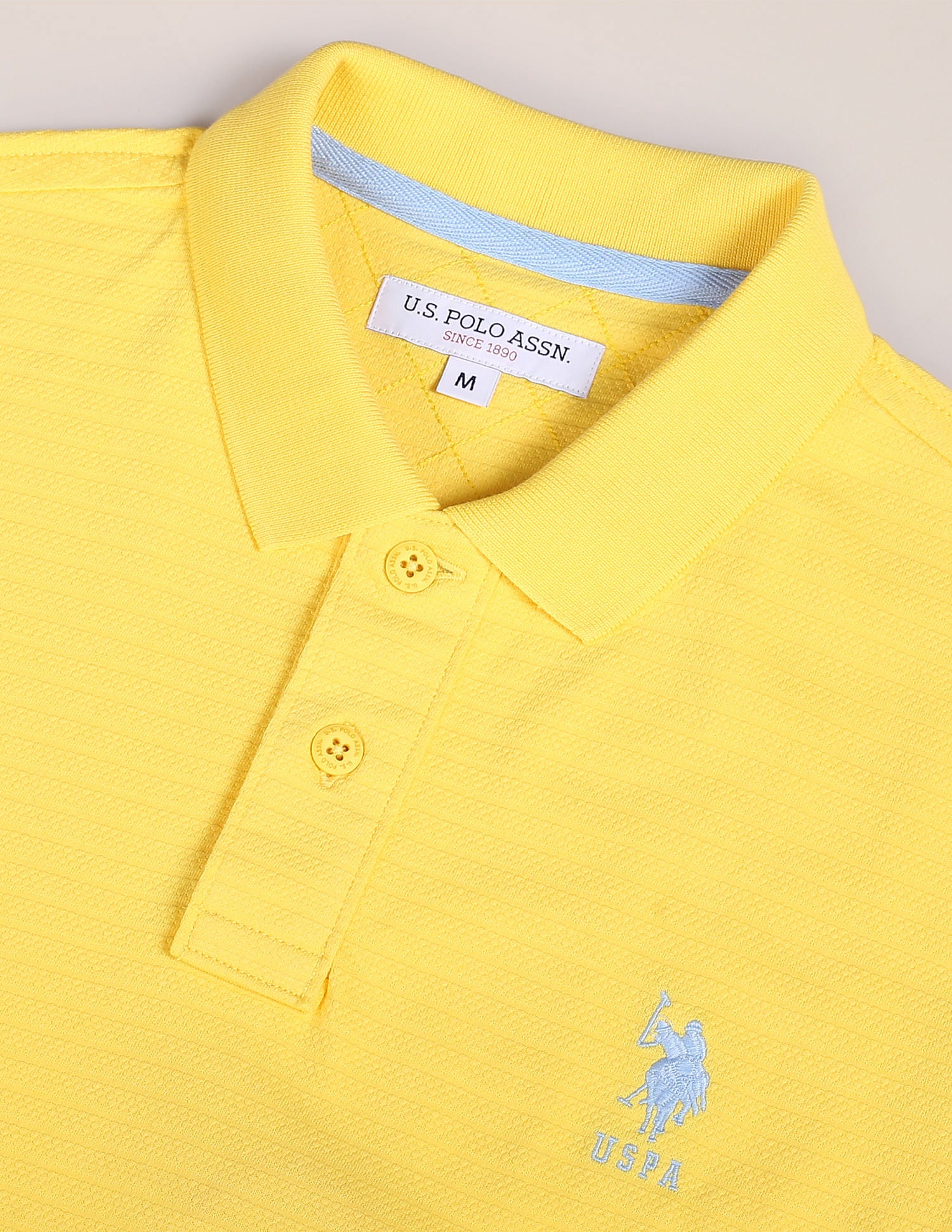 Horizontal Stripe Slim Polo Shirt Yellow - U.S. Polo Assn. India | Large