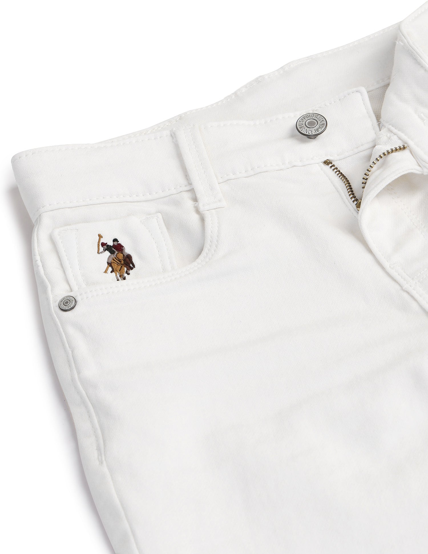 Slim fit Solid Jeans White - U.S. Polo Assn. India | Large