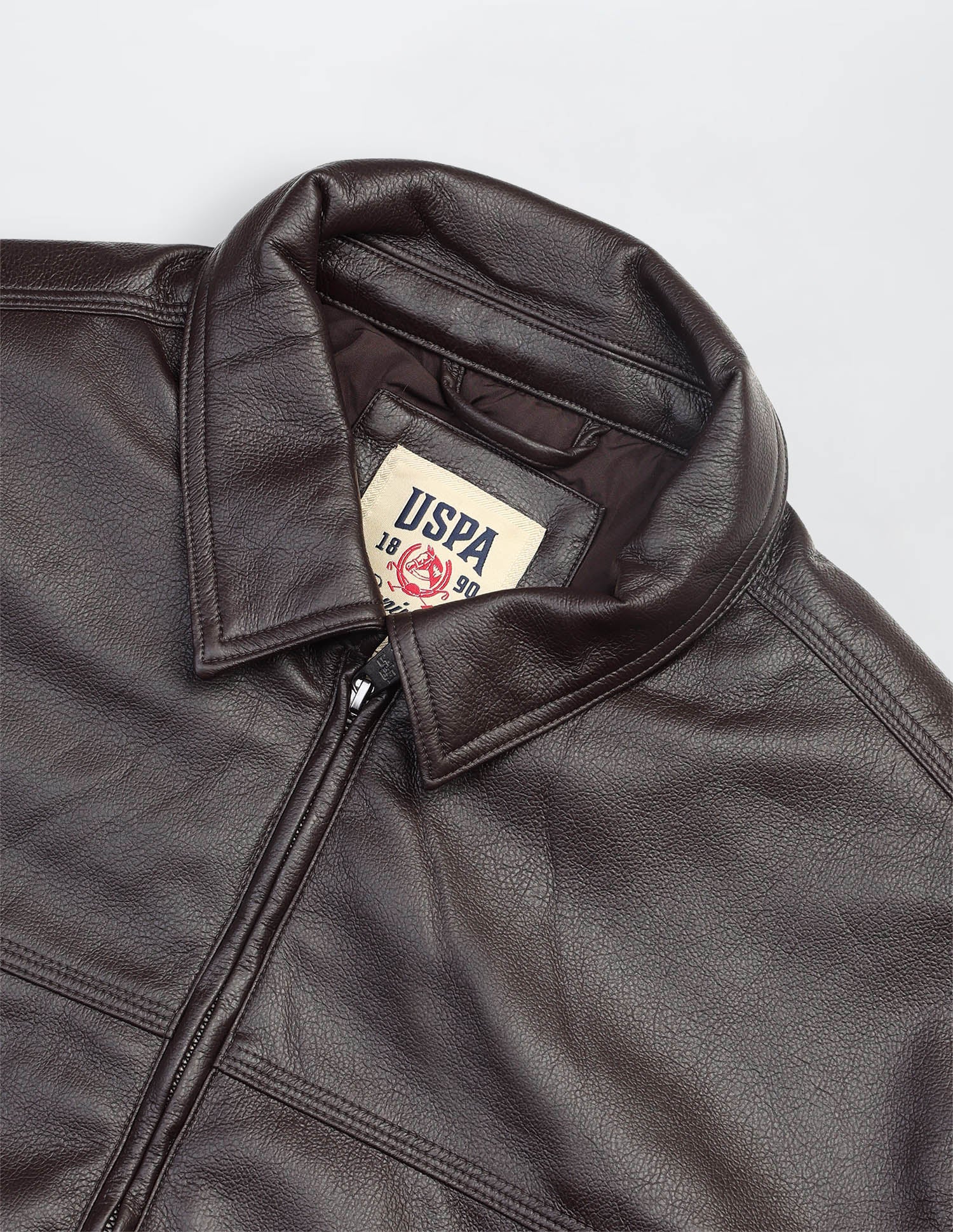 Solid Regular Fit Jacket Dark Brown - U.S. Polo Assn. India | Large