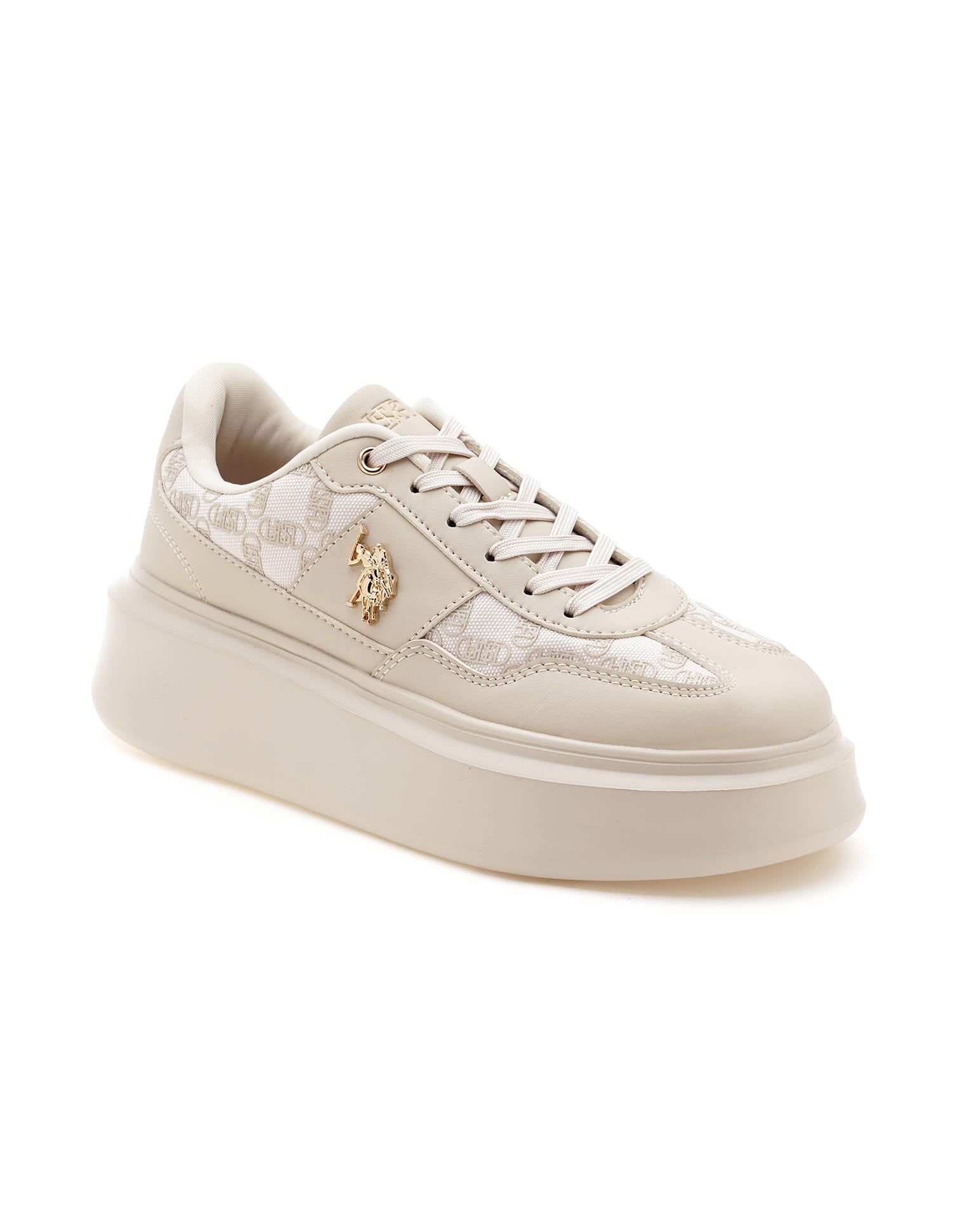 Women Brand Print Marlene Sneakers Nude - U.S. Polo Assn. India | Large
