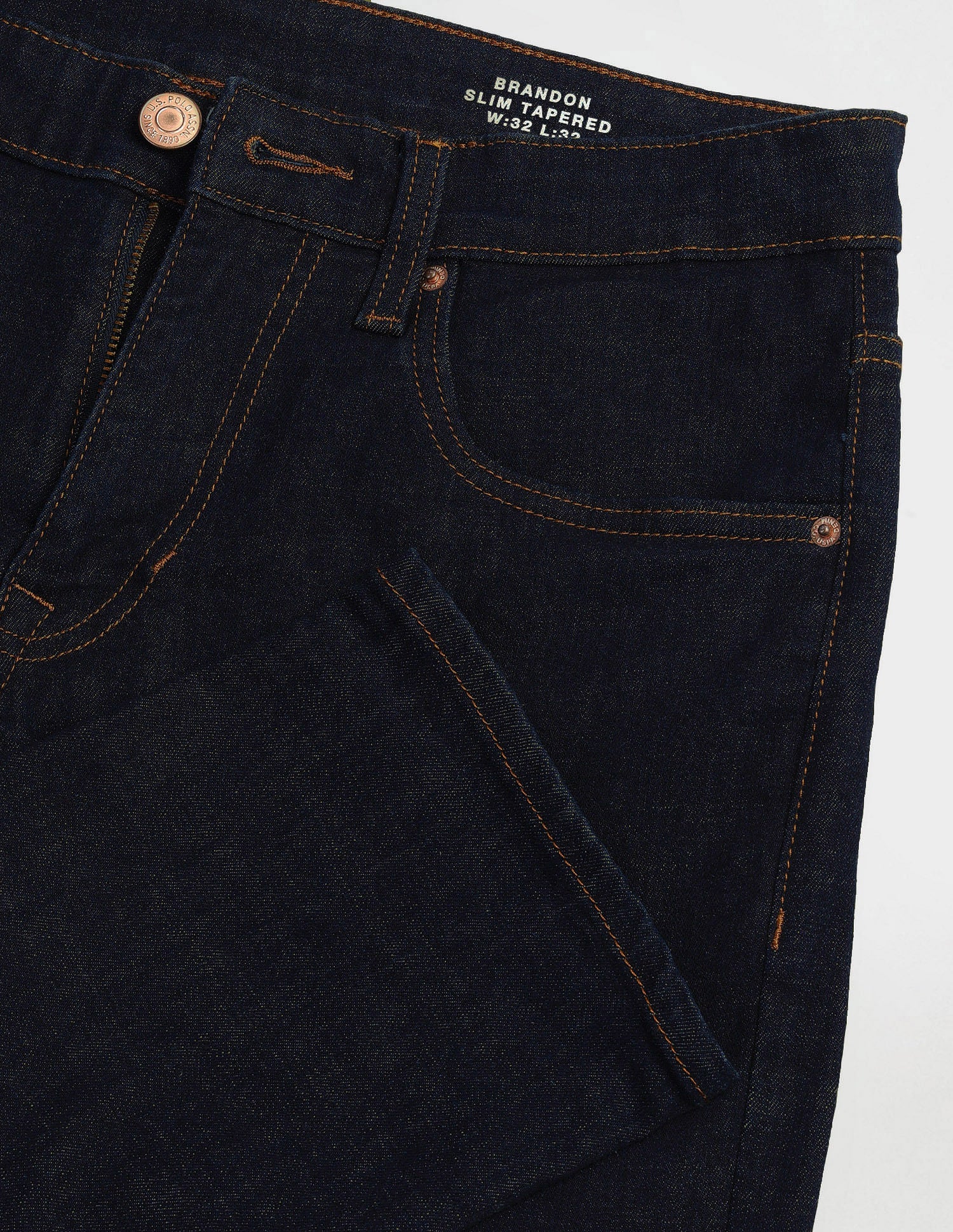 Brandon Slim Tapered Fit Rinse Jeans Dark Blue - U.S. Polo Assn. India | Large