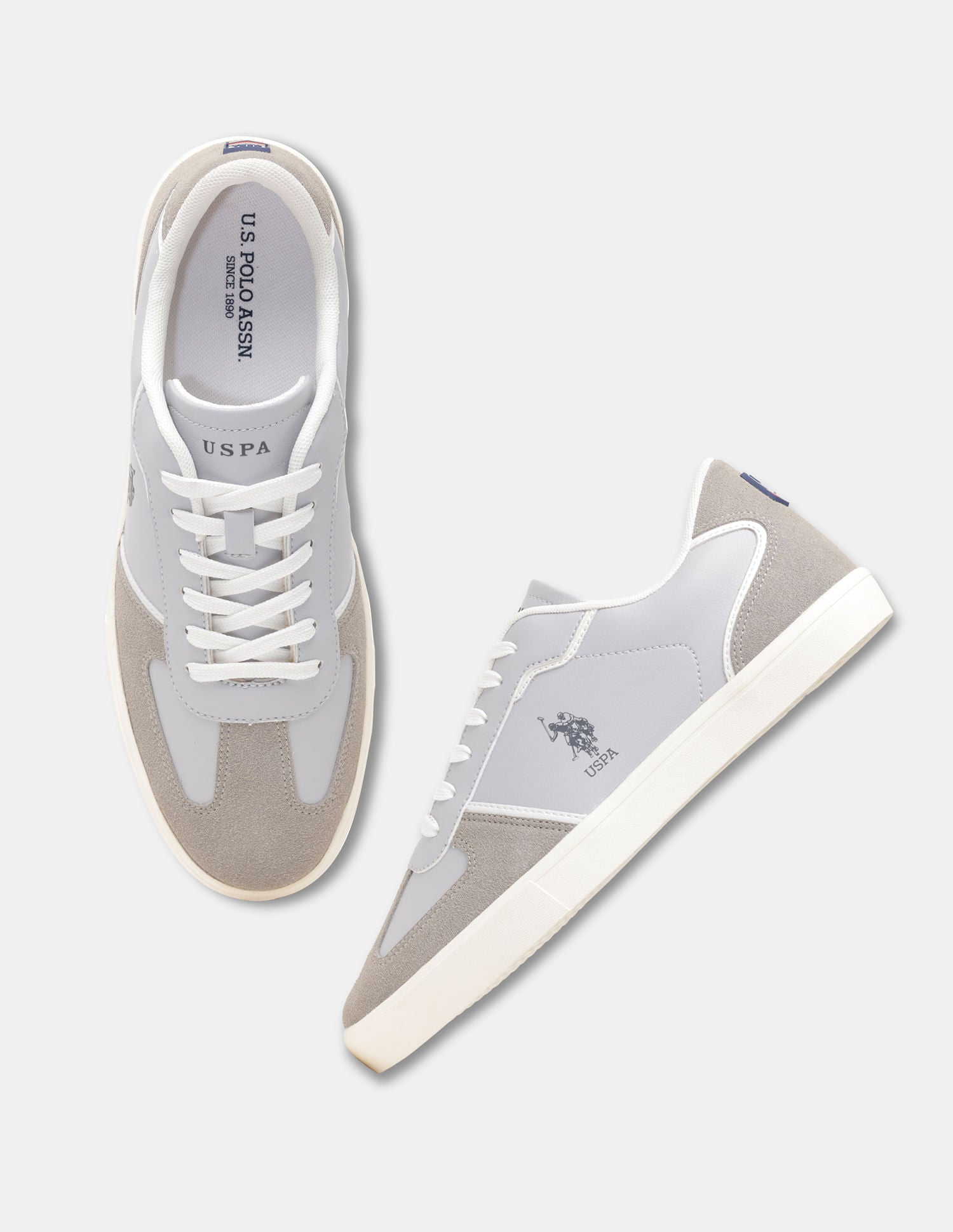 Men Colour Blocked Suede Oberon Sneakers Grey - U.S. POLO ASSN. | Large