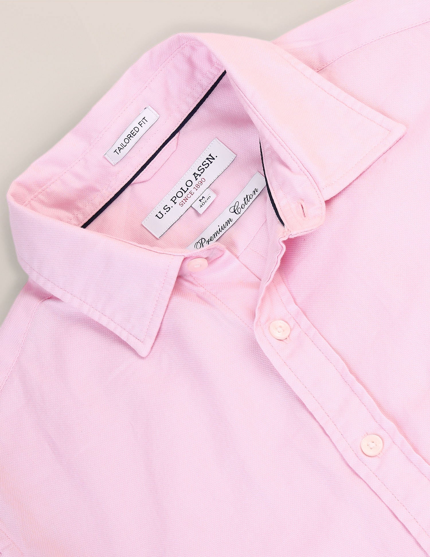 Solid Dobby Shirt Pink - U.S. Polo Assn. India | Large