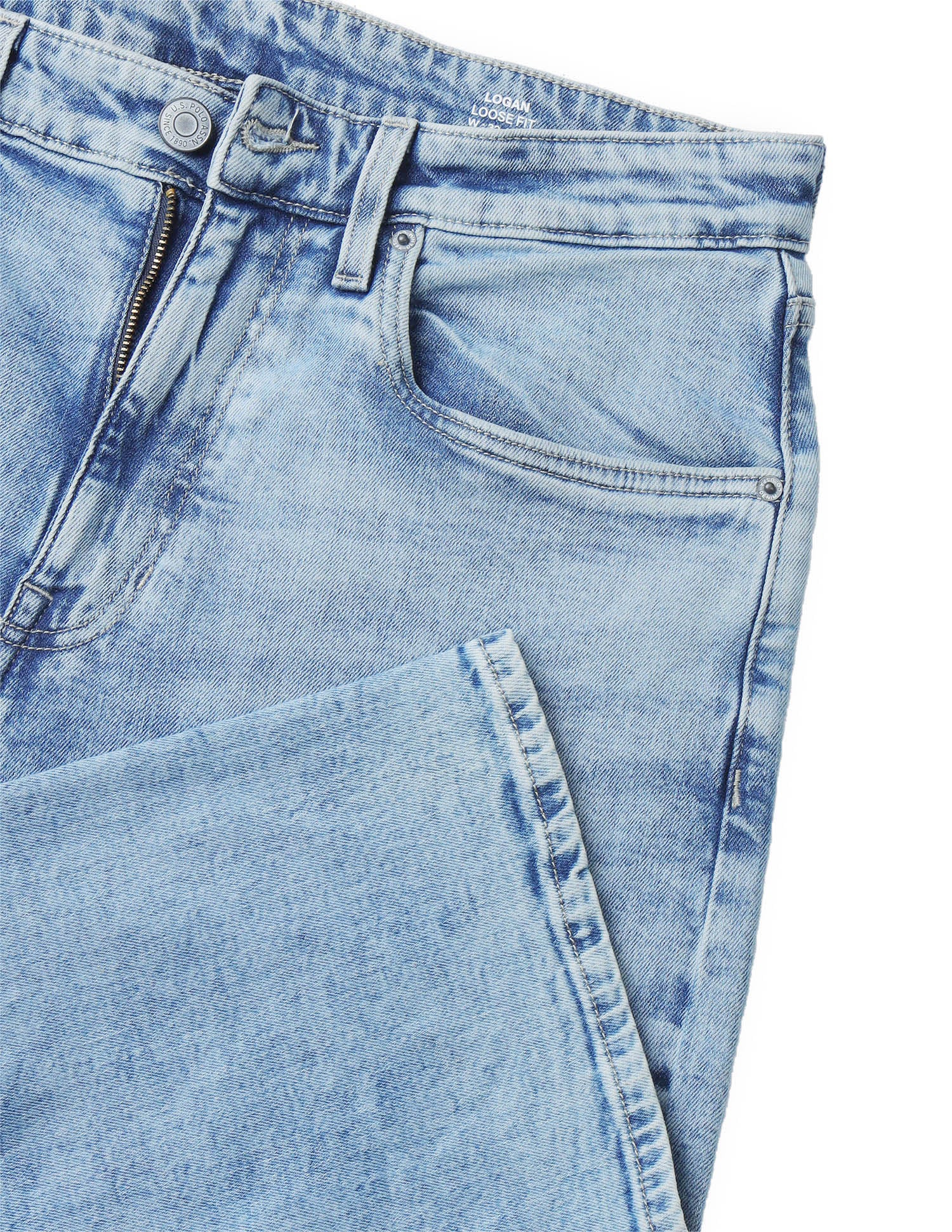 Logan Loose Straight Fit Blue Jeans Light Blue - U.S. Polo Assn. India | Large