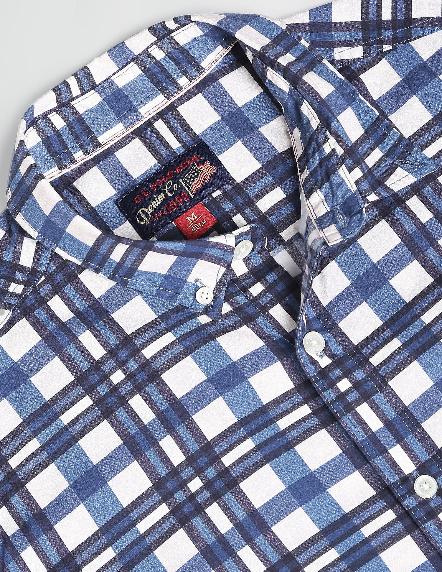 Slim Fit Plaid Shirt Blue - U.S. POLO ASSN. | Large