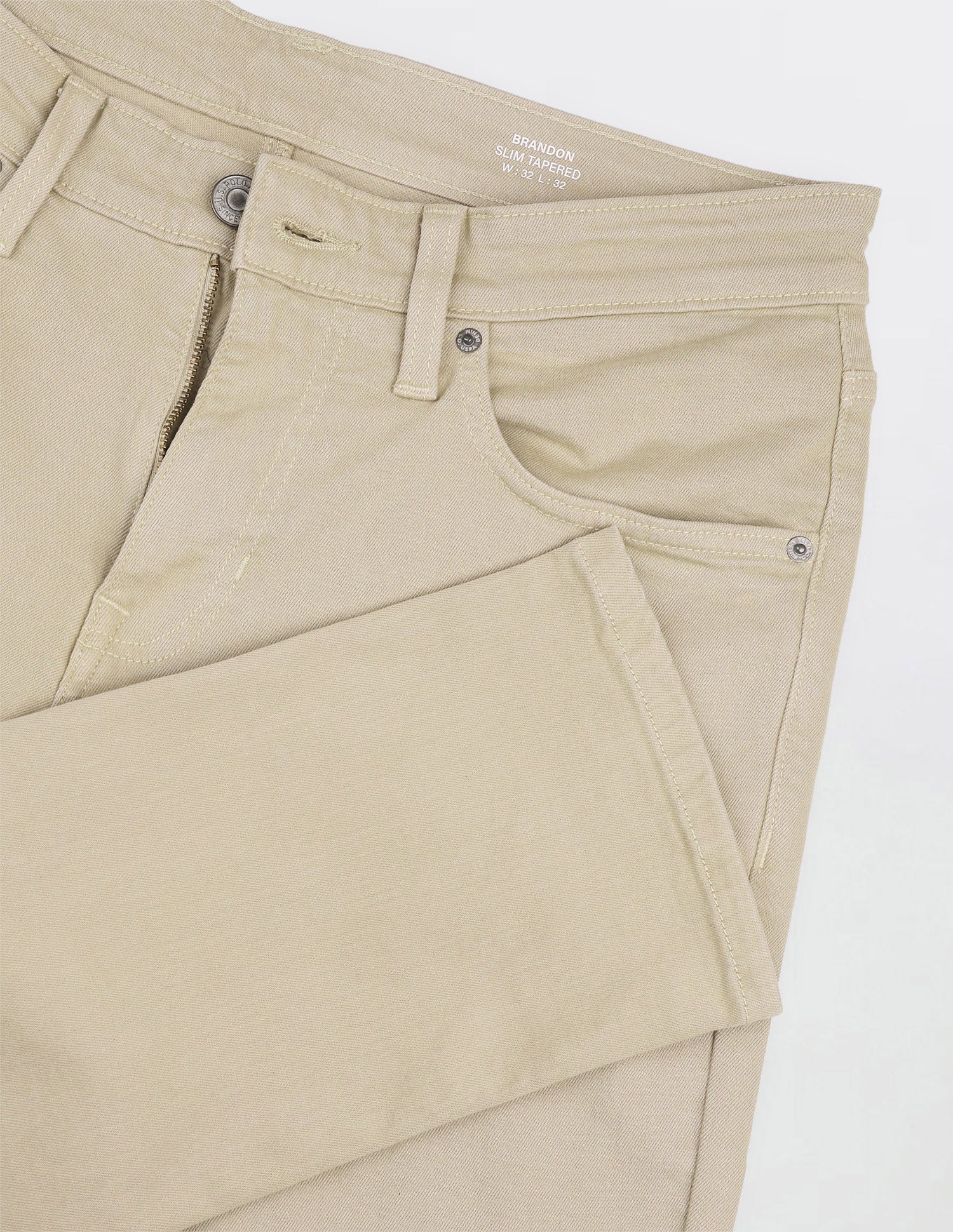 Brandon Slim-Tapered Fit Beige Jeans Beige - U.S. Polo Assn. India | Large