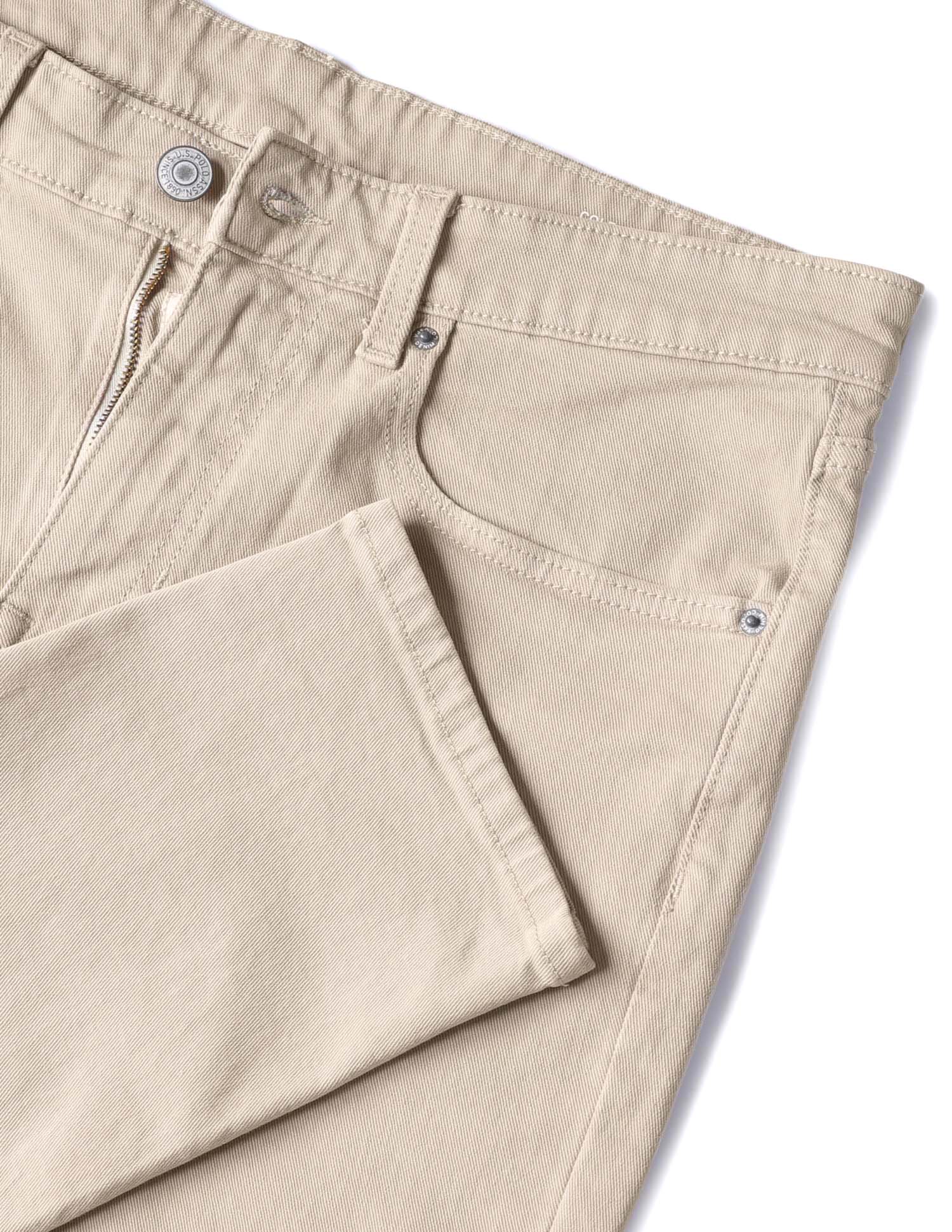 Cole Comfort Cropped Fit Brown Jeans Khaki - U.S. POLO ASSN. | Large