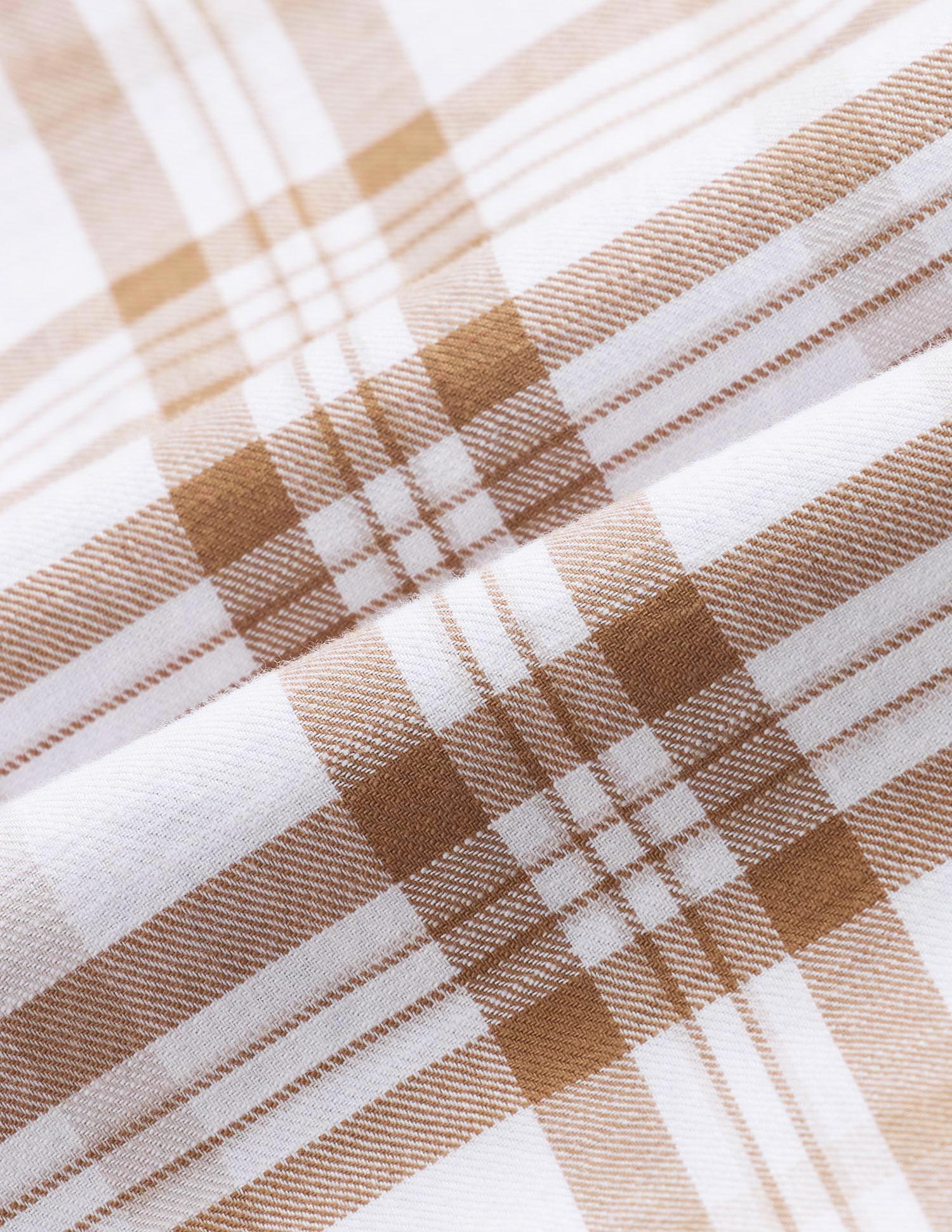 Plaid Checked Pure Cotton Shirt Khaki - U.S. Polo Assn. India | Large