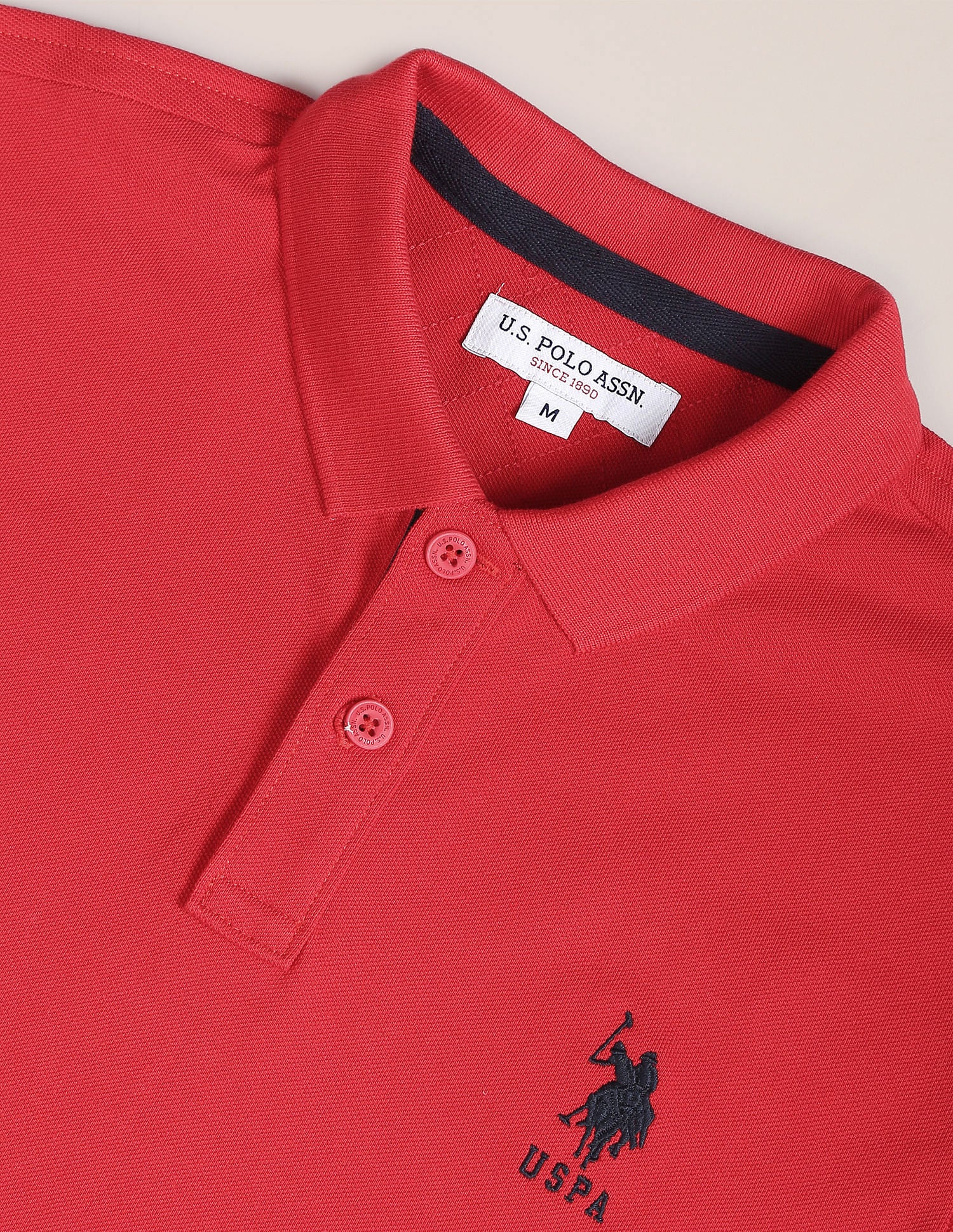 Solid Pique Polo Shirt Red - U.S. POLO ASSN. | Large
