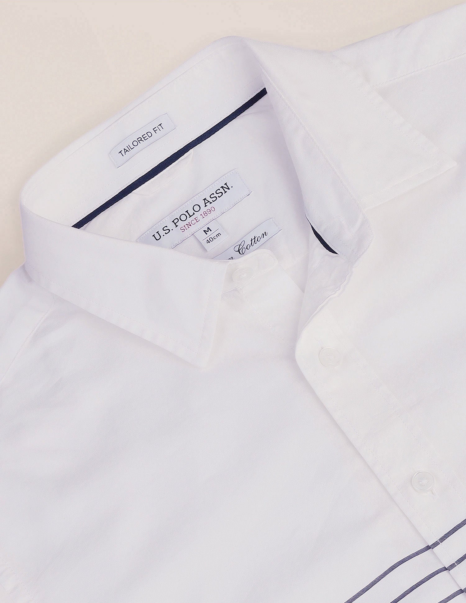 Horizontal Stripe Twill Shirt White - U.S. POLO ASSN. | Large