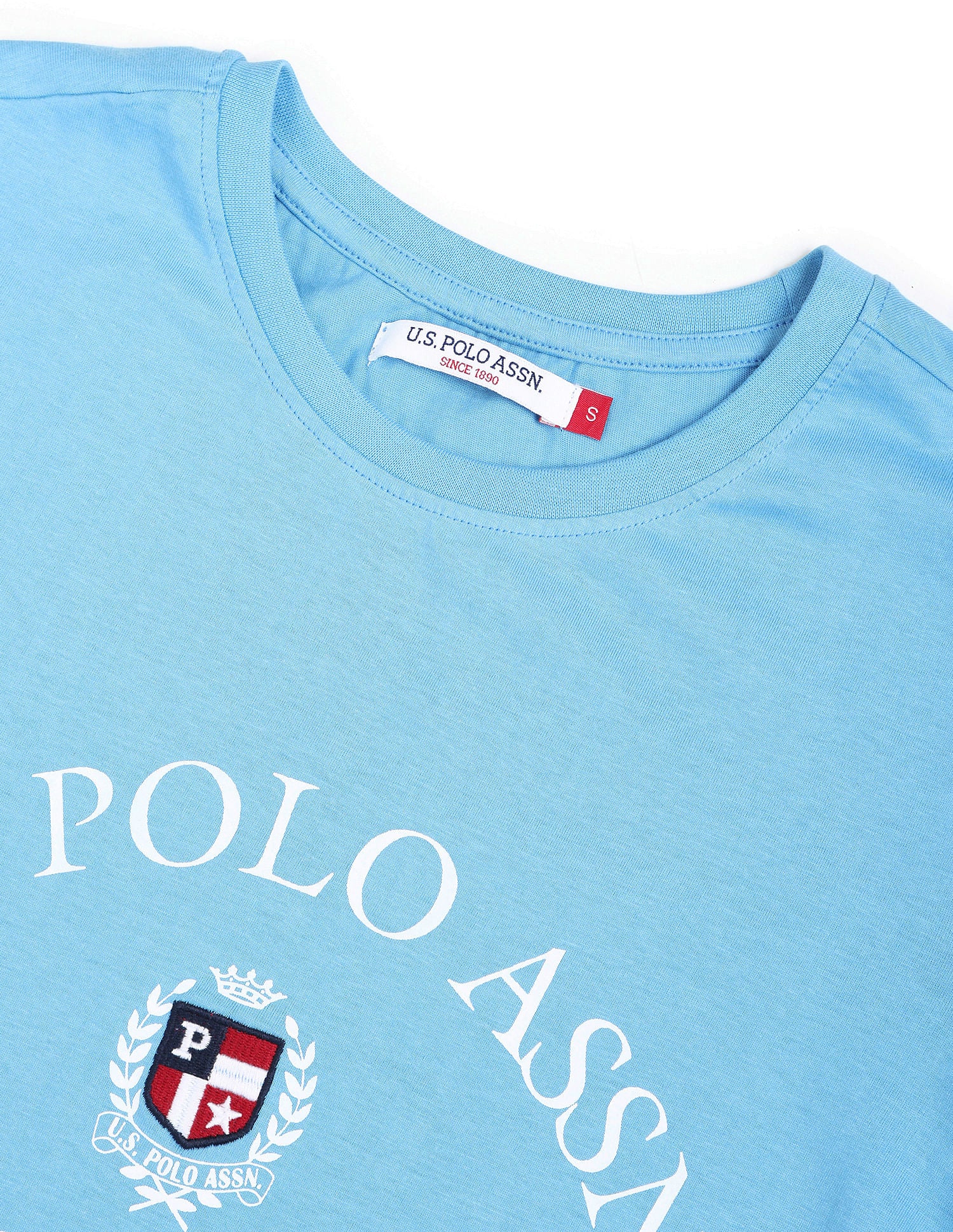 Crew Neck Appliqued Crest T-Shirt Light Blue - U.S. POLO ASSN. | Large