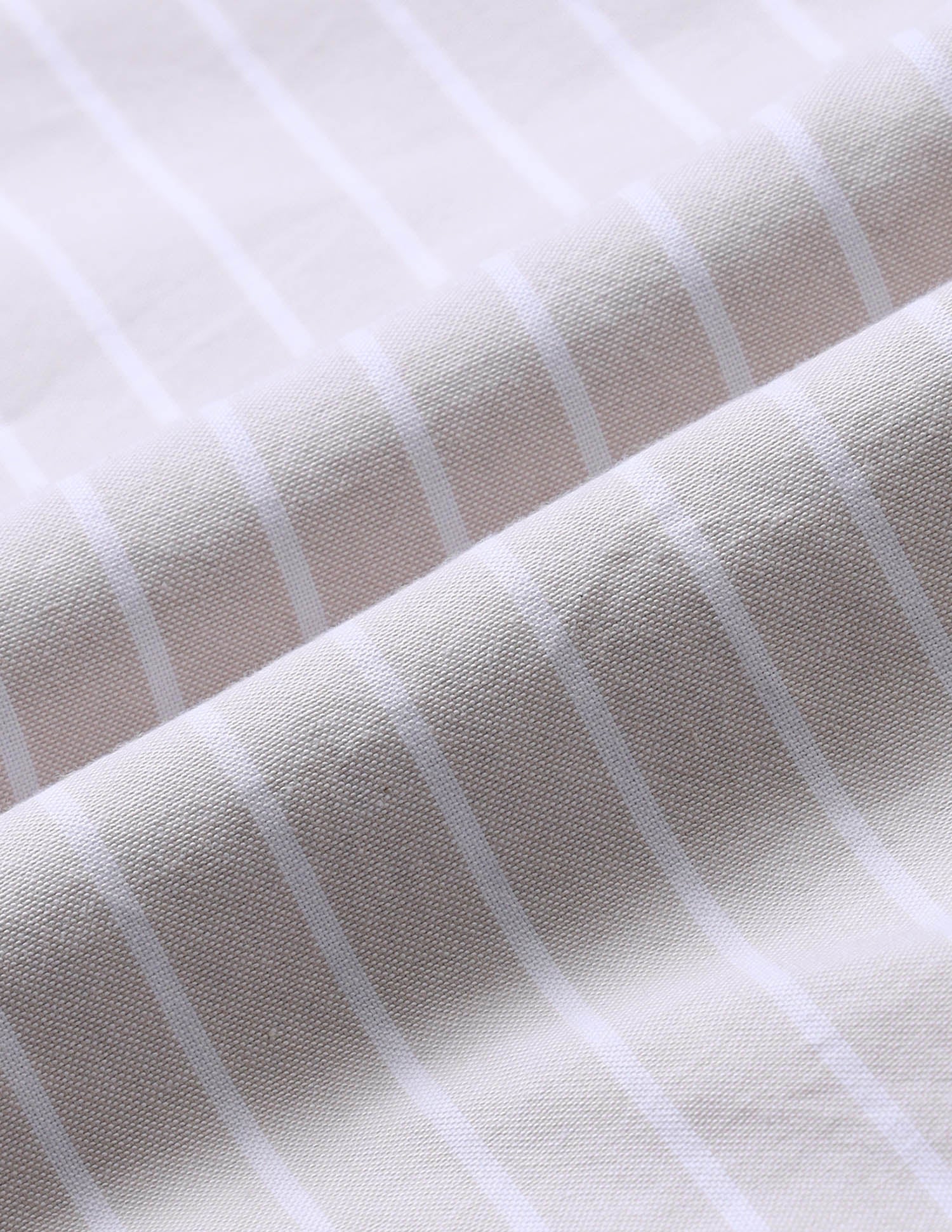 Tailored Fit Vertical Striped Formal Shirt Beige - U.S. POLO ASSN. | Large