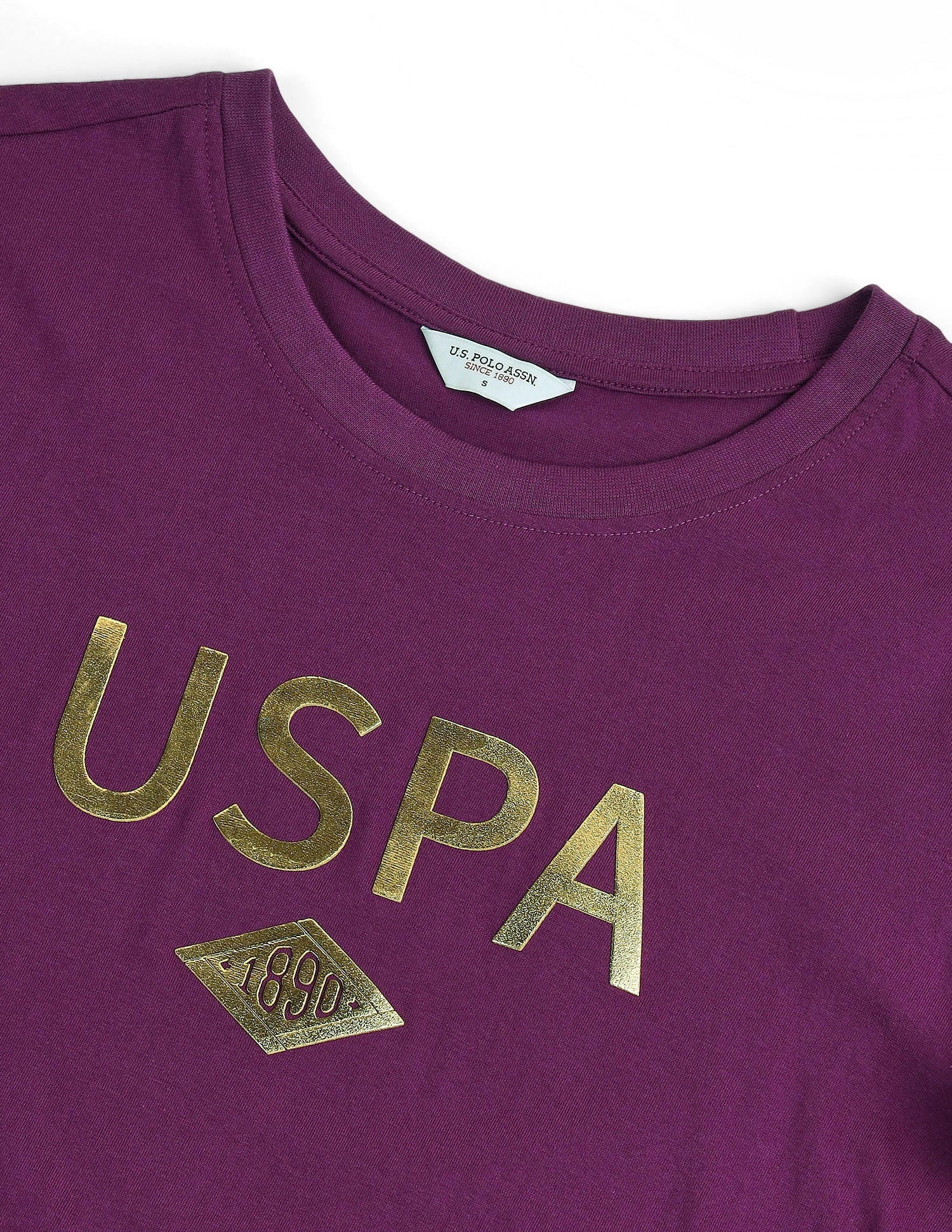 Pure Cotton Brand Print T-Shirt Purple - U.S. POLO ASSN. | Large