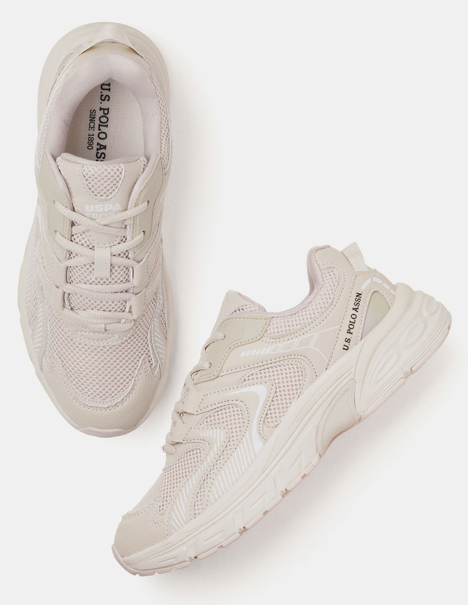 Women So-Young Colour Blocked Sneakers Nude - U.S. POLO ASSN. | Large