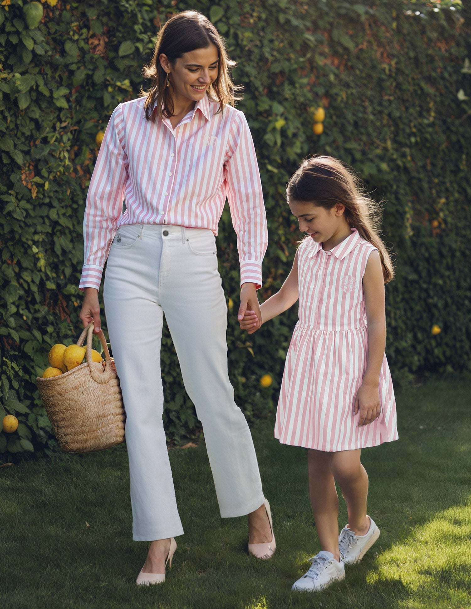 Girls Vertical Striped Fit And Flare Dress Pink - U.S. POLO ASSN. | Large