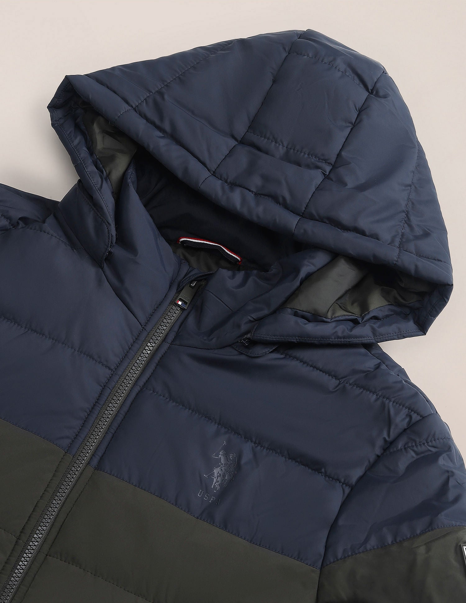 Regular Fit Colourblocked Padded Jacket Navy - U.S. Polo Assn. India | Large