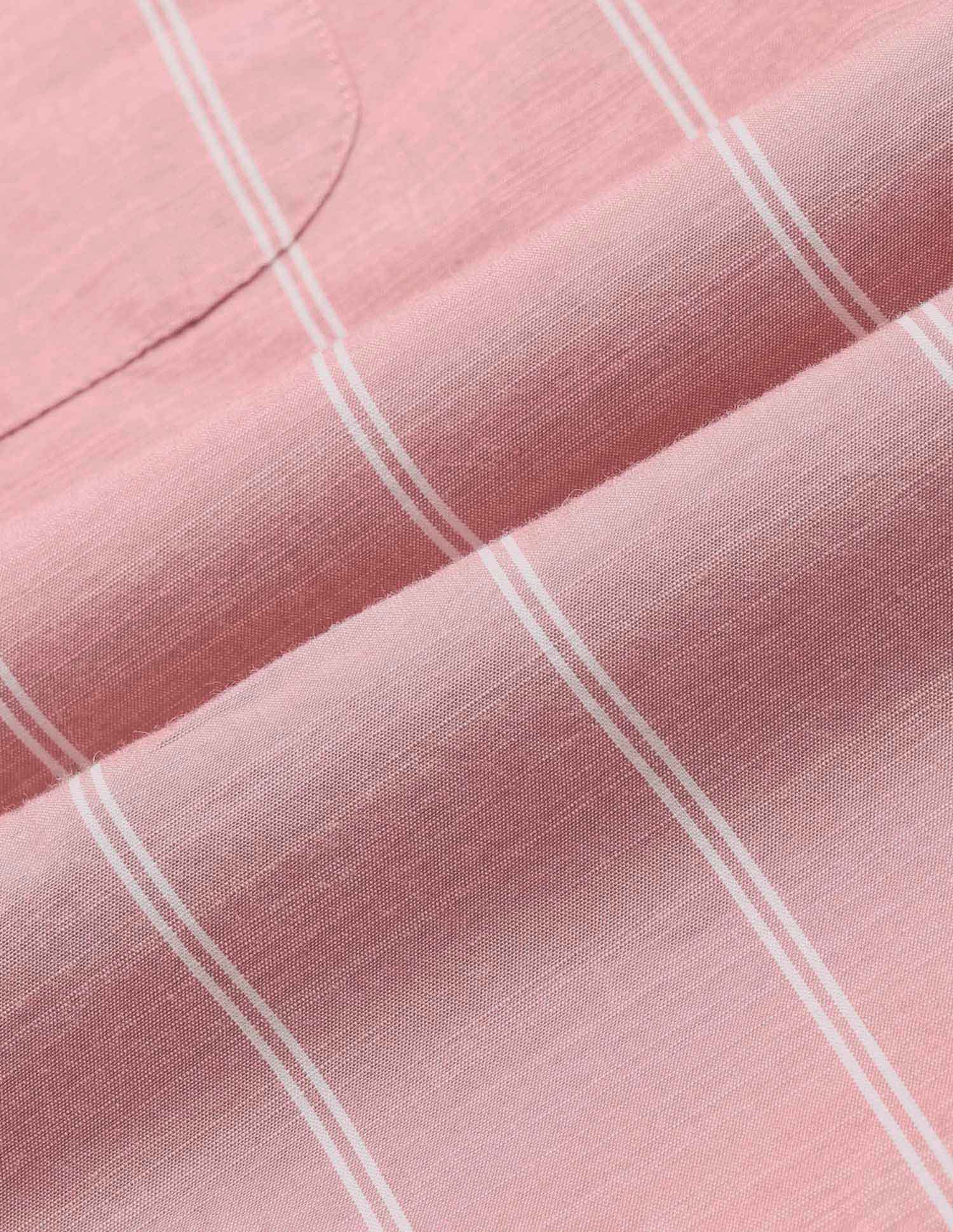 Pure Cotton Vertical Striped Shirt Peach - U.S. Polo Assn. India | Large