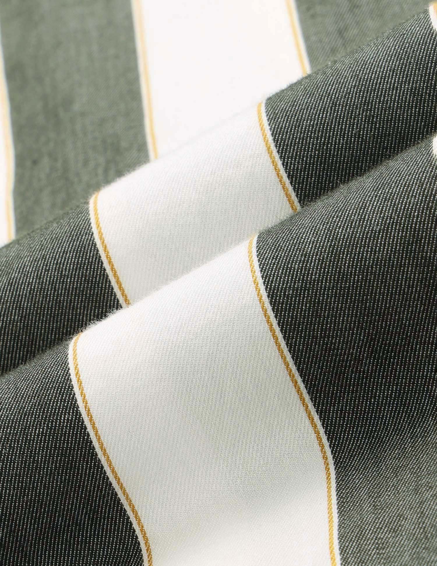 Vertical Striped Pure Cotton Shirt Green - U.S. Polo Assn. India | Large