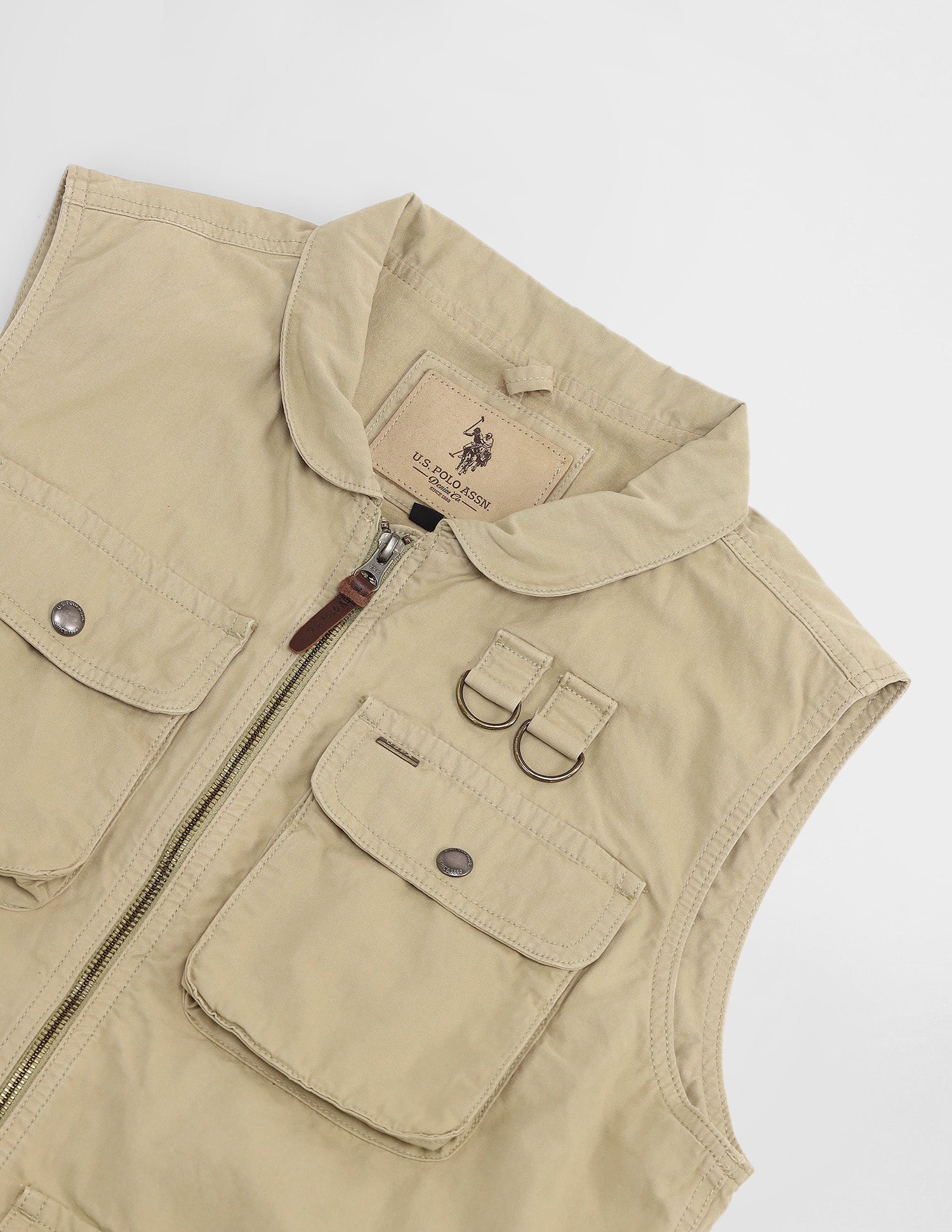 Solid Regular Fit Jacket Khaki - U.S. POLO ASSN. | Large