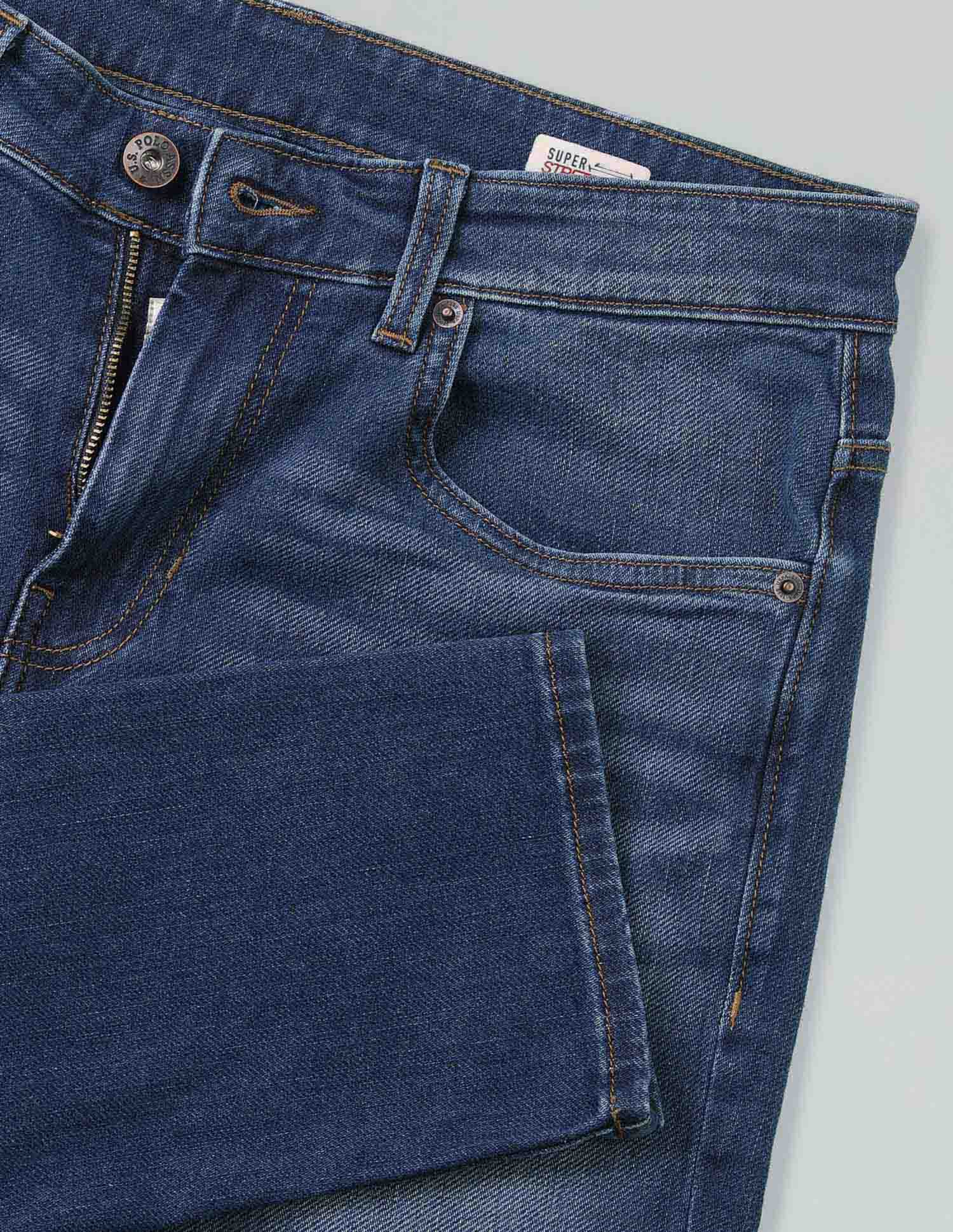 Super Stretch Henry Tapered Fit Blue Jeans Blue - U.S. Polo Assn. India | Large