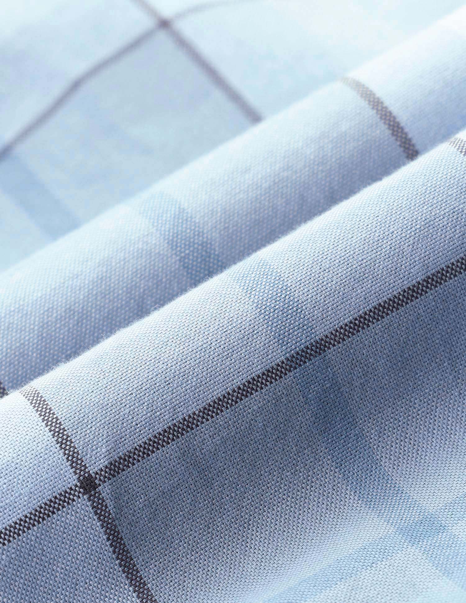 Plaid Checked Pure Cotton Shirt Light Blue - U.S. Polo Assn. India | Large